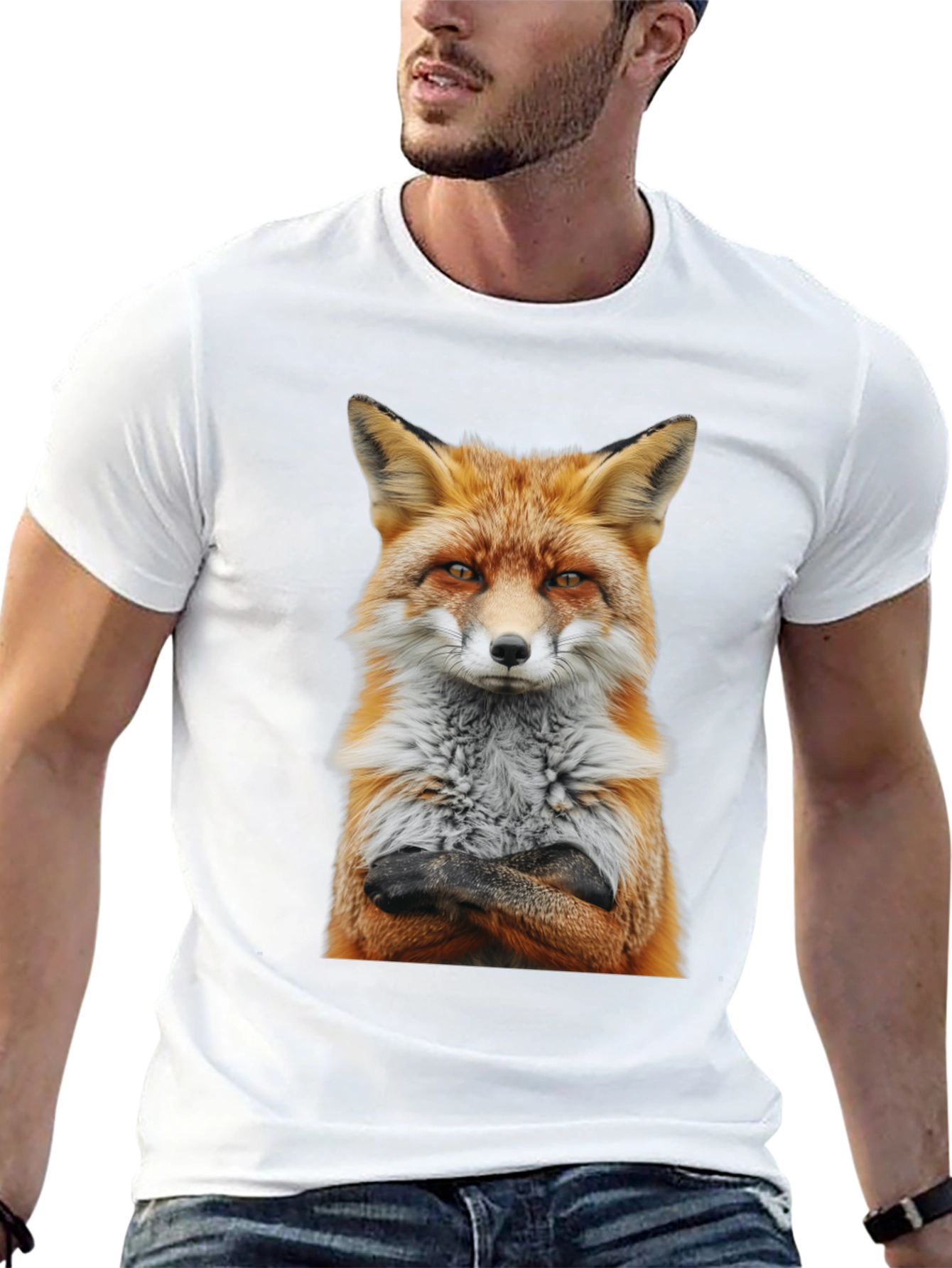 Fox with Attitude Graphic Tee - Cool Animal Shirt