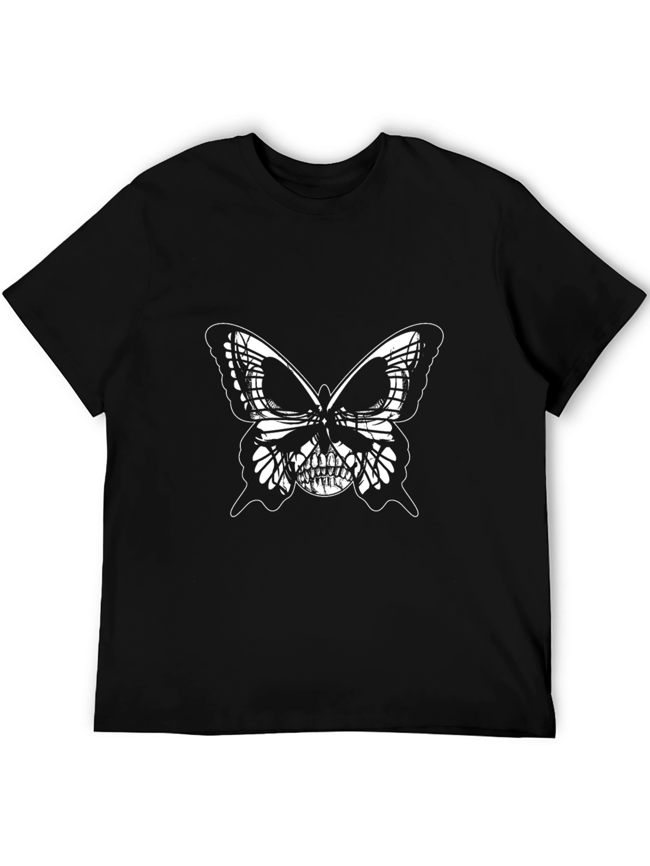 Skull Butterfly Graphic Black T-Shirt