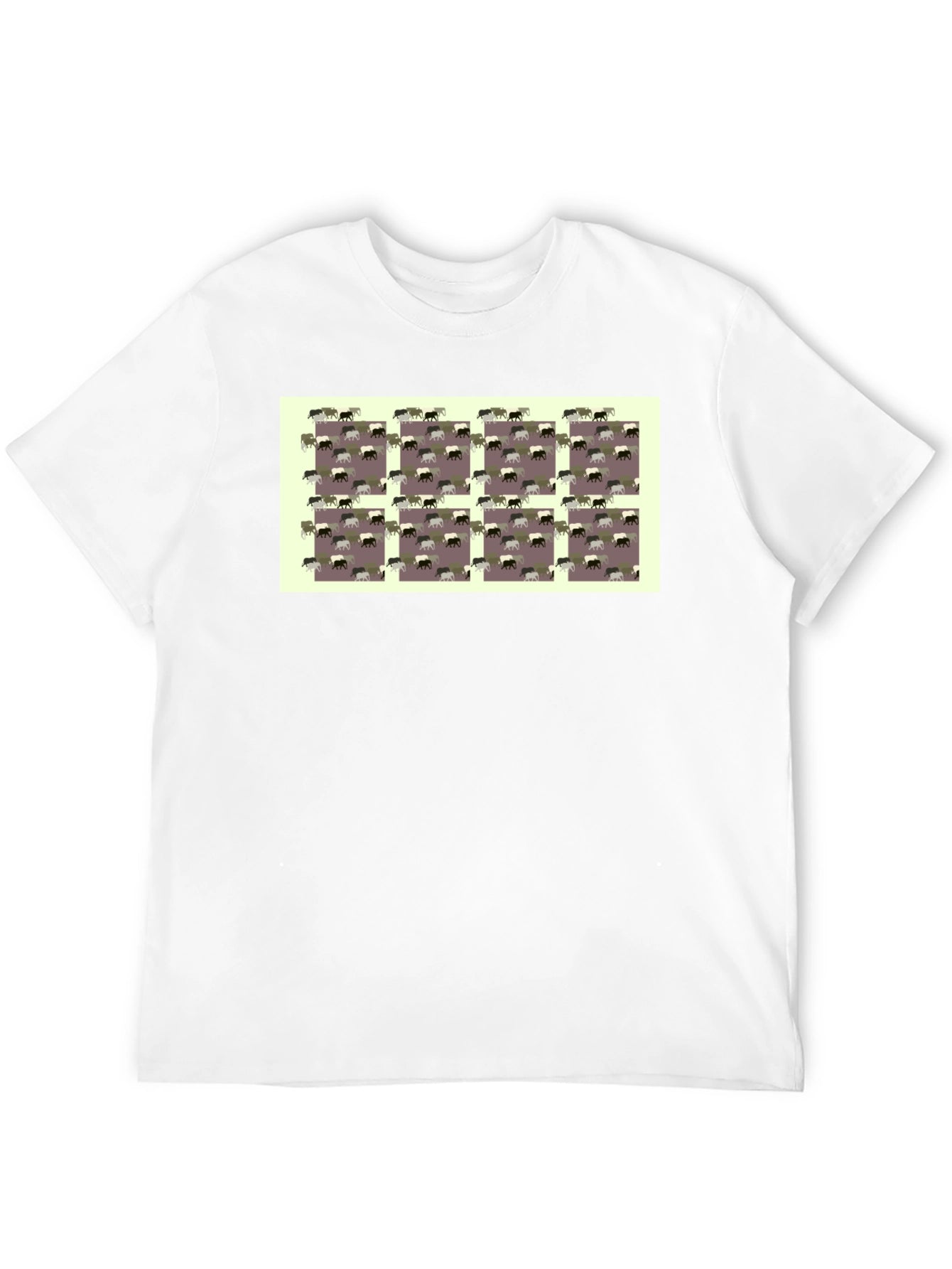 Novelty Elephant Pattern Black T-Shirt