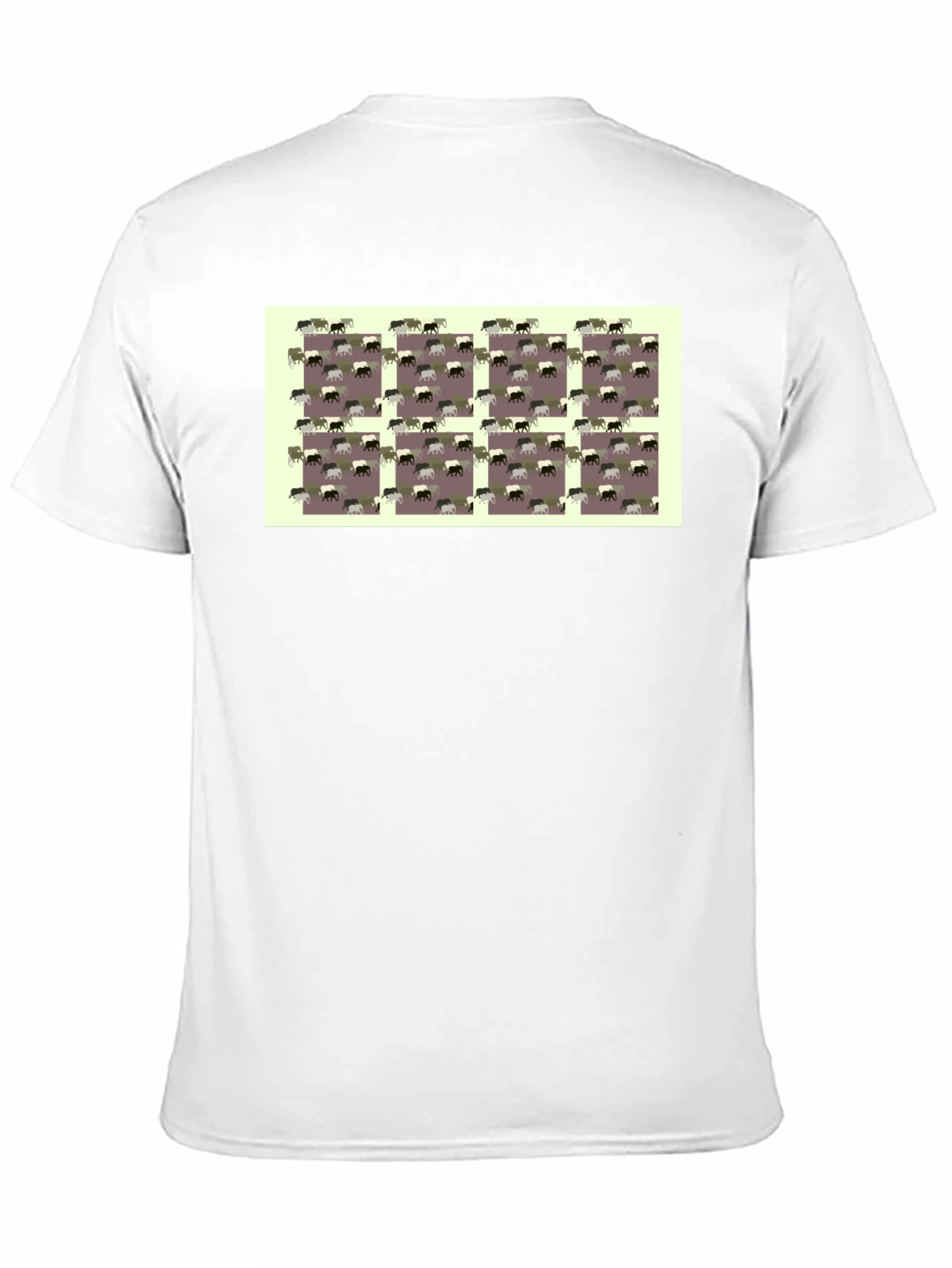 Novelty Elephant Pattern Black T-Shirt