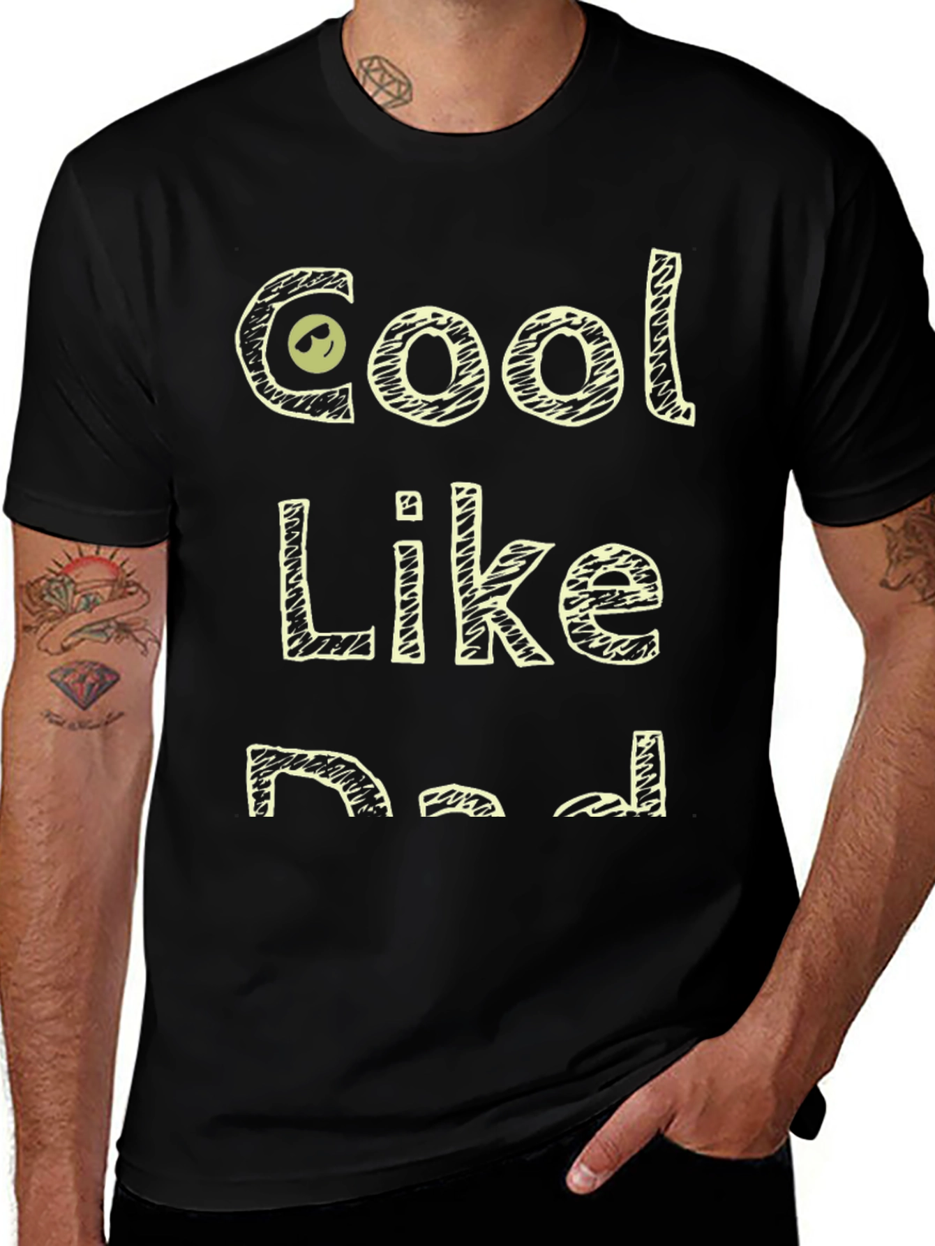 Cool Like Dad Black Graphic T-Shirt