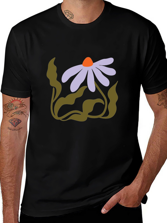 Floral Graphic Black T-Shirt