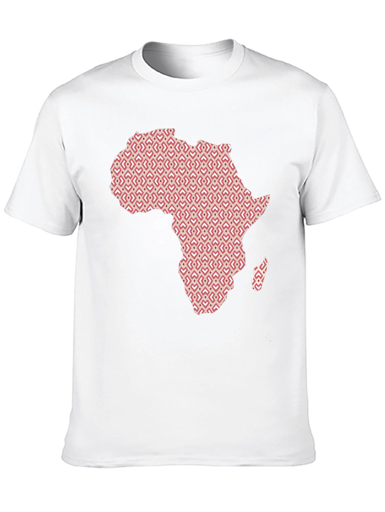 Africa Map Pattern Graphic Tee - Modern Black T-Shirt