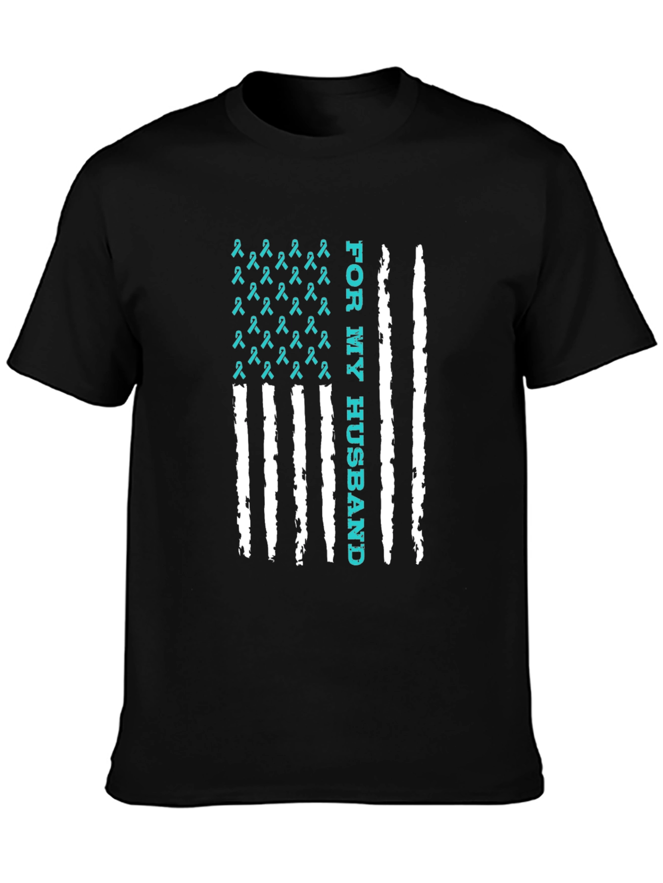 For My Husband Ribbon American Flag Graphic Tee