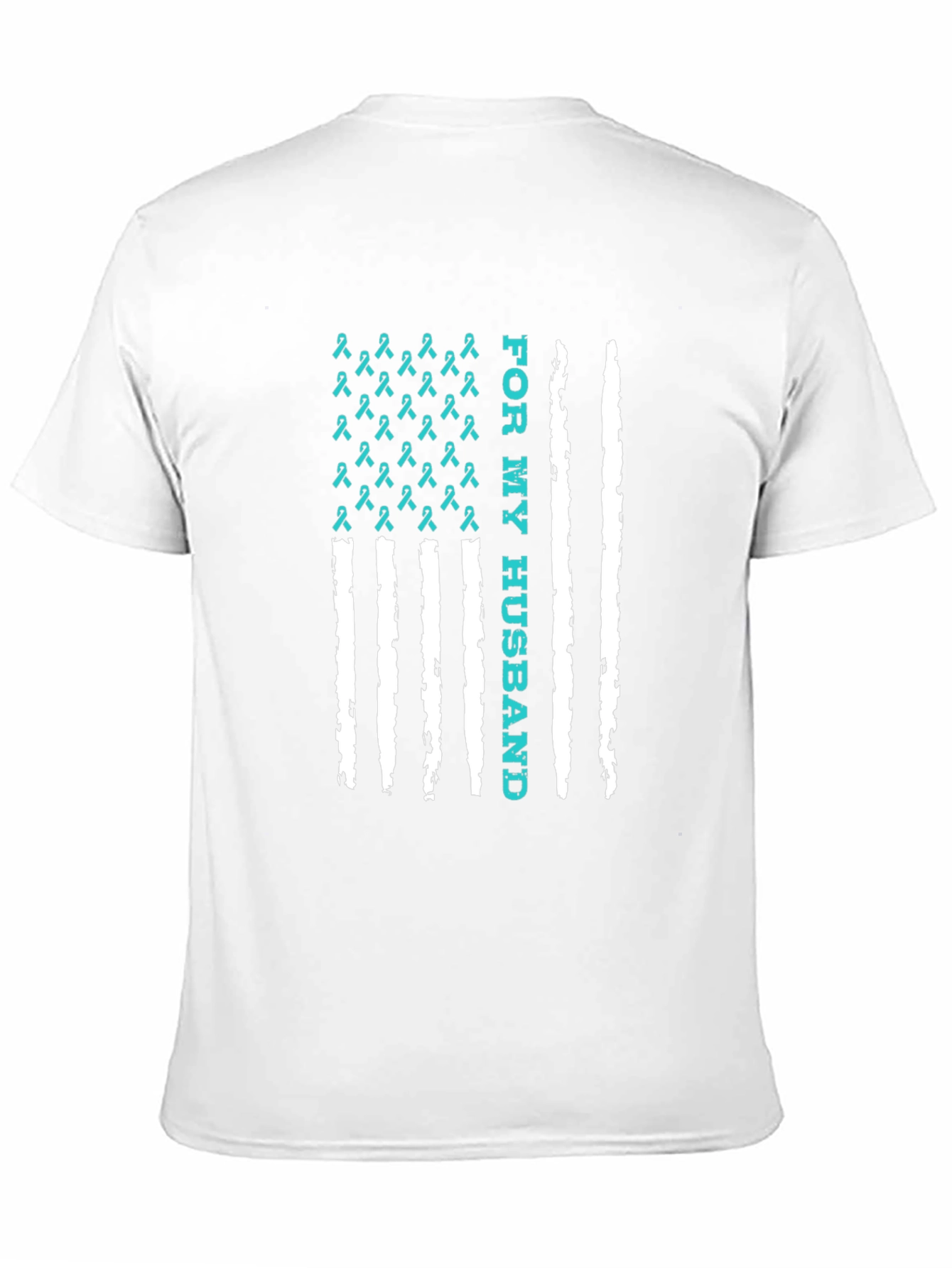 For My Husband Ribbon American Flag Graphic Tee