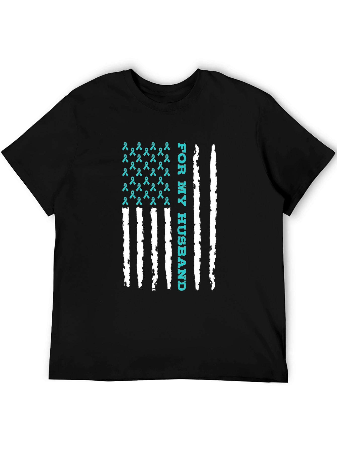 For My Husband Ribbon American Flag Graphic Tee