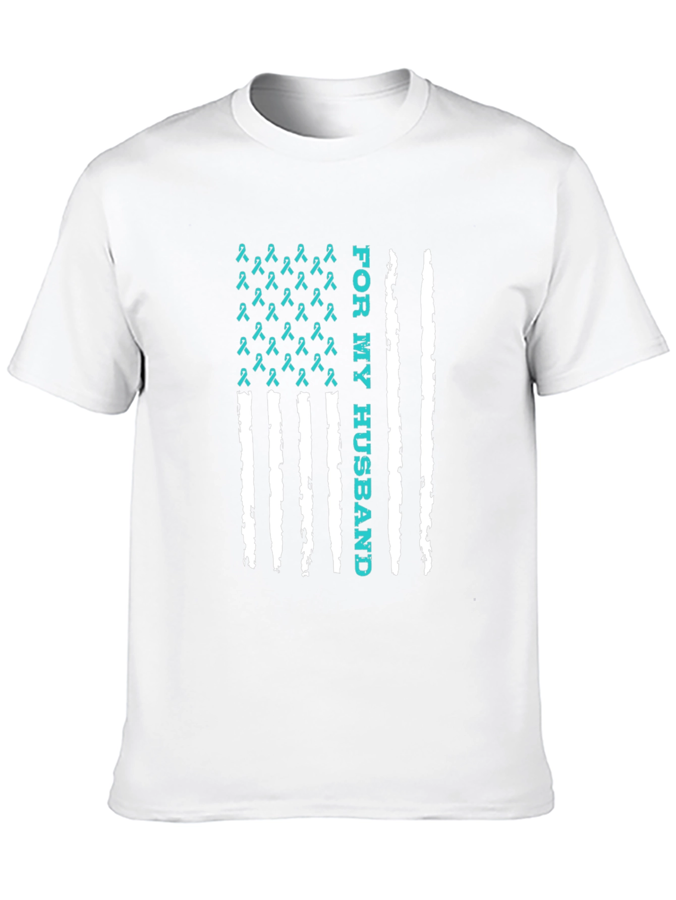 For My Husband Ribbon American Flag Graphic Tee