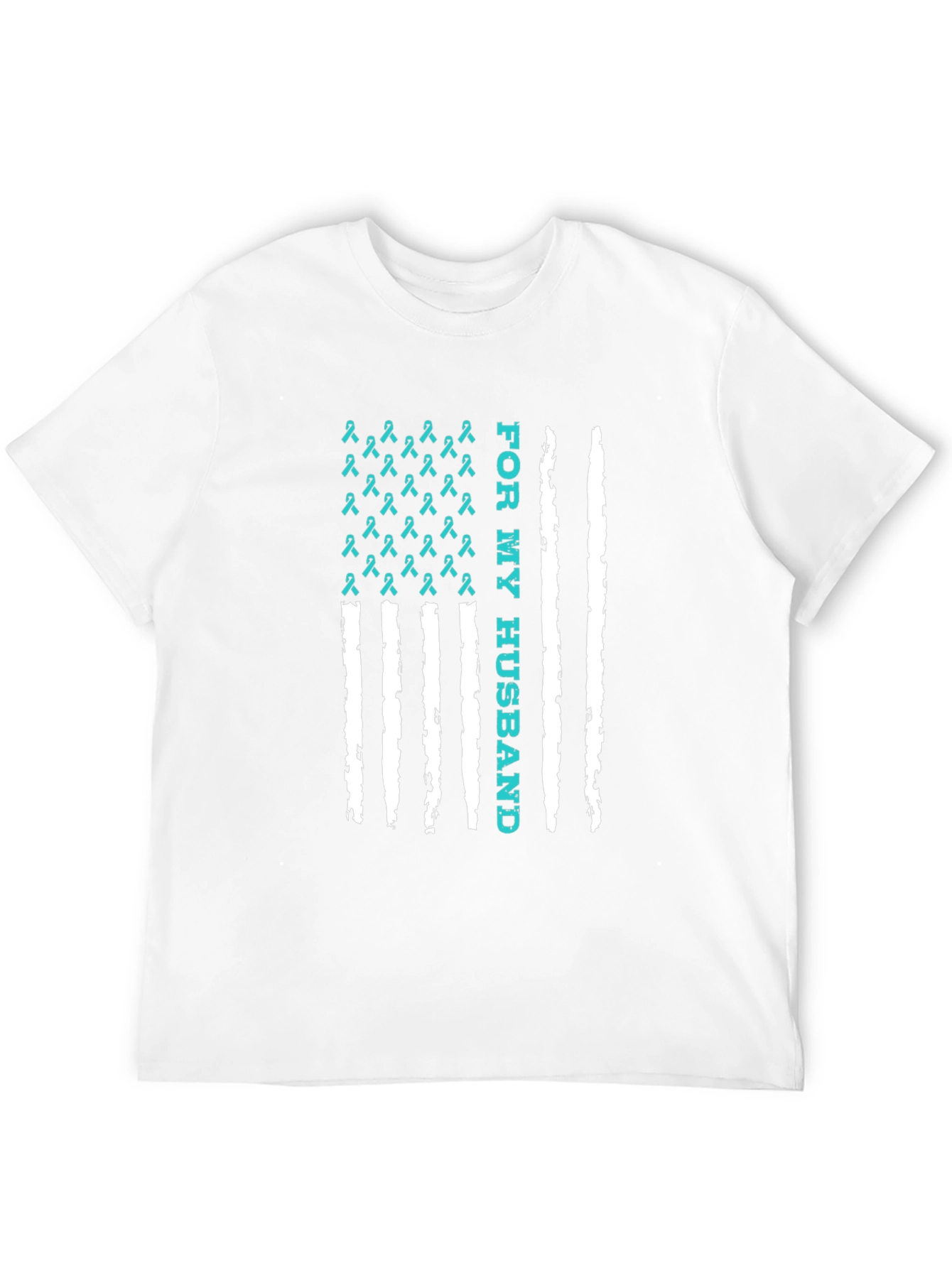 For My Husband Ribbon American Flag Graphic Tee