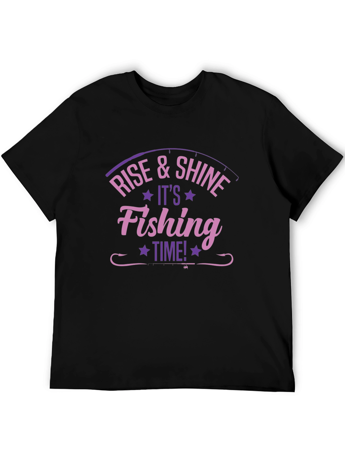 Rise & Shine Fishing Time Black T-Shirt