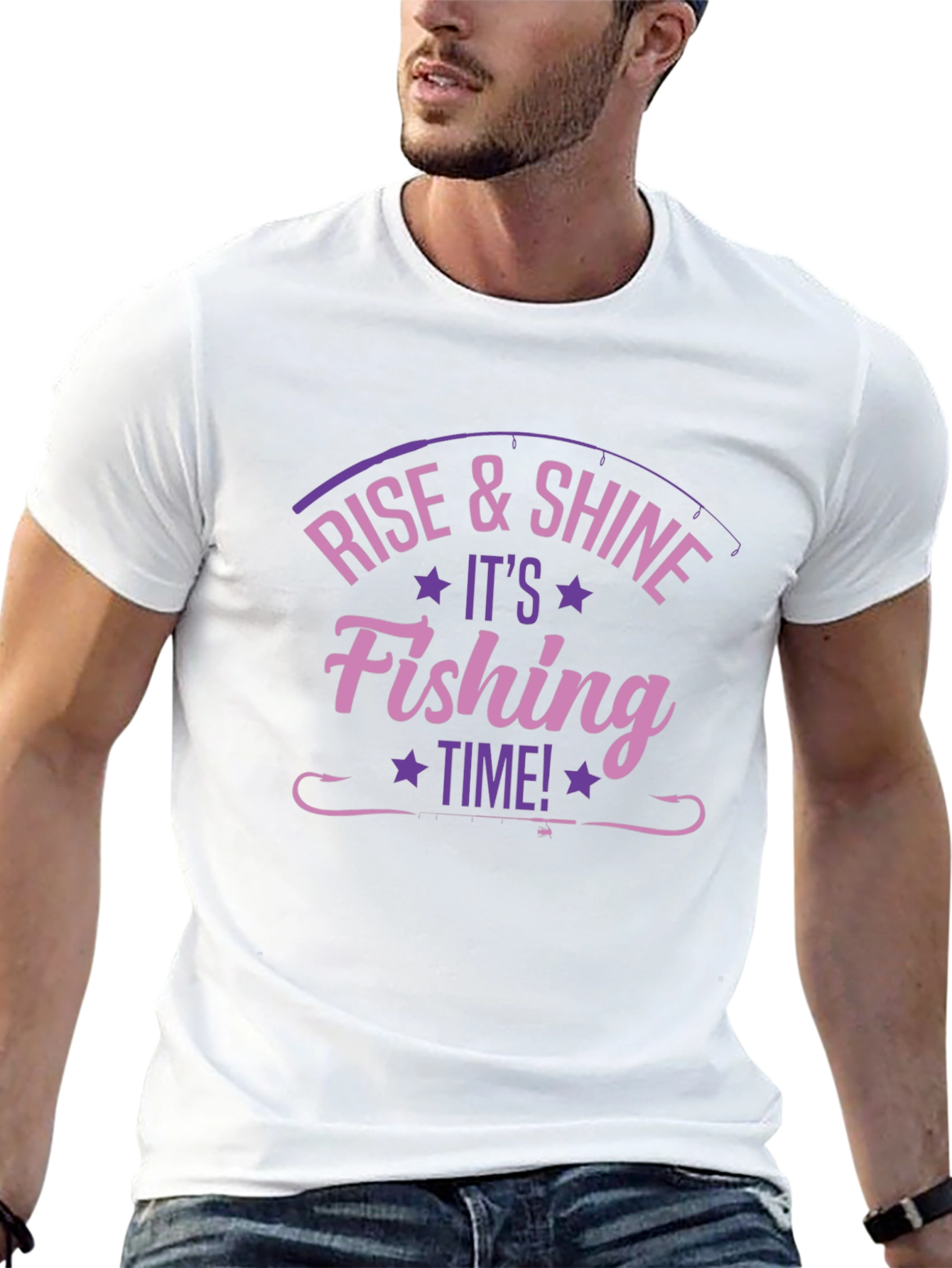 Rise & Shine Fishing Time Black T-Shirt