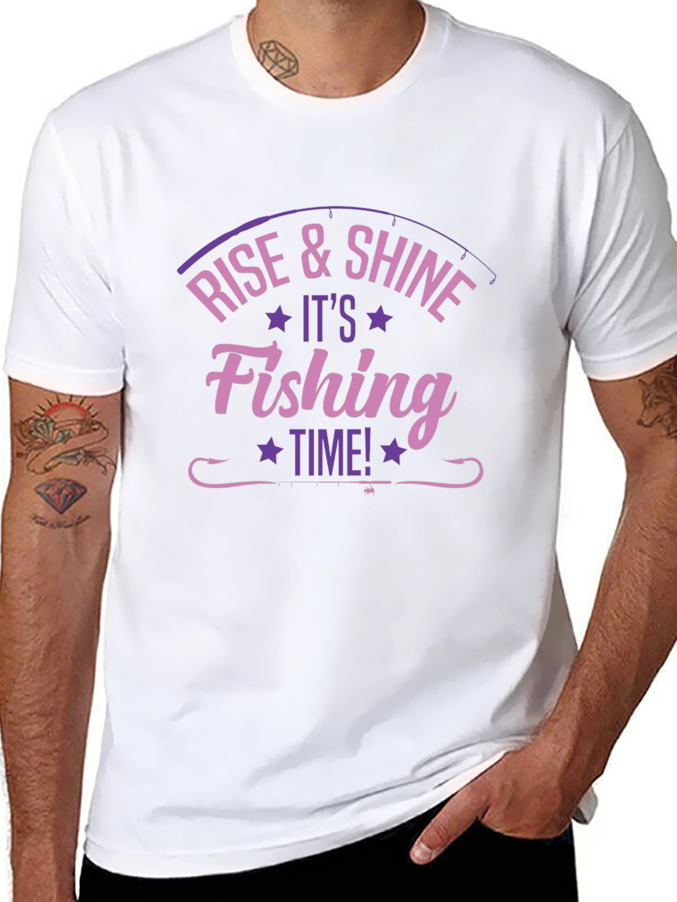 Rise & Shine Fishing Time Black T-Shirt
