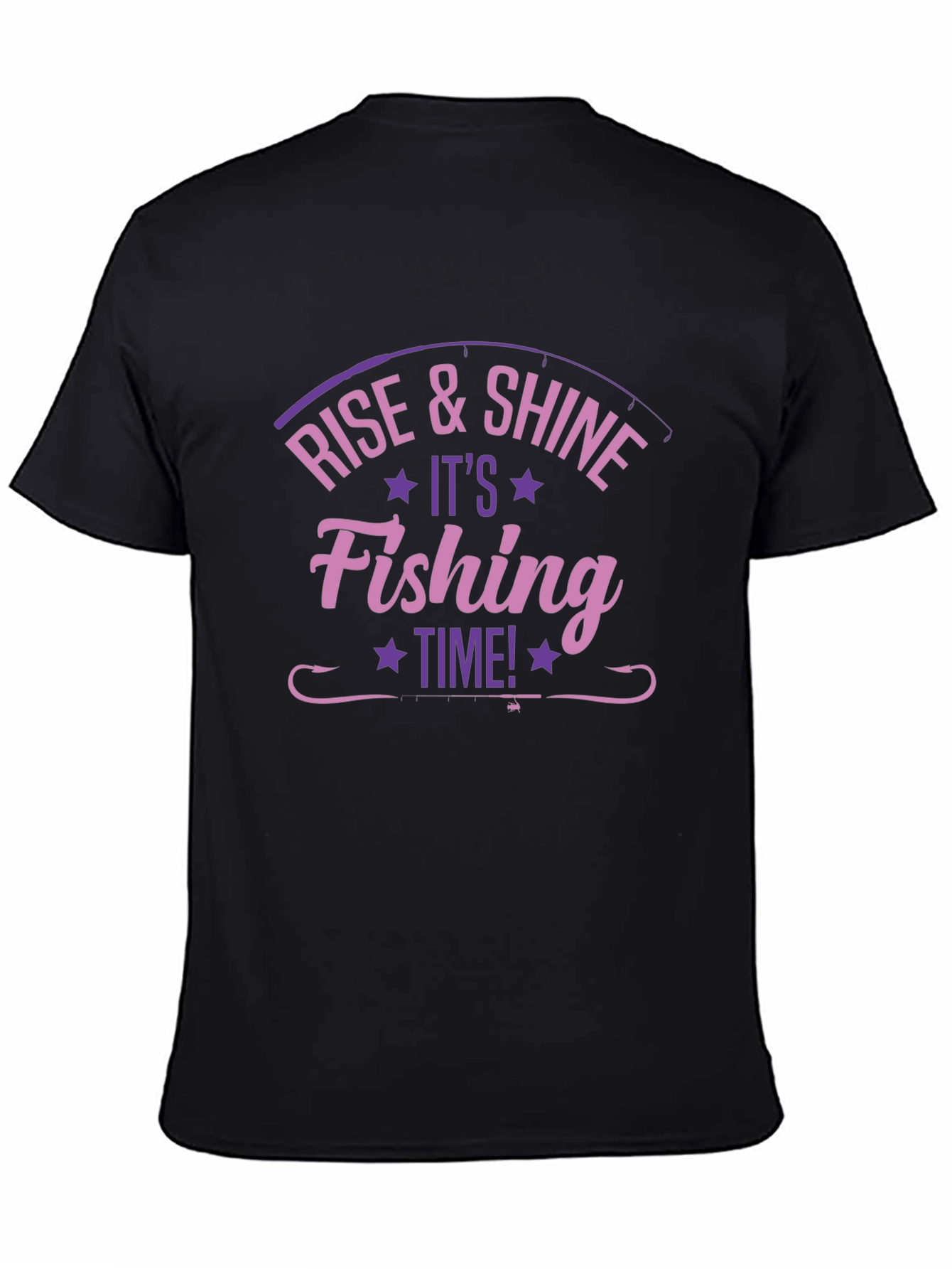 Rise & Shine Fishing Time Black T-Shirt