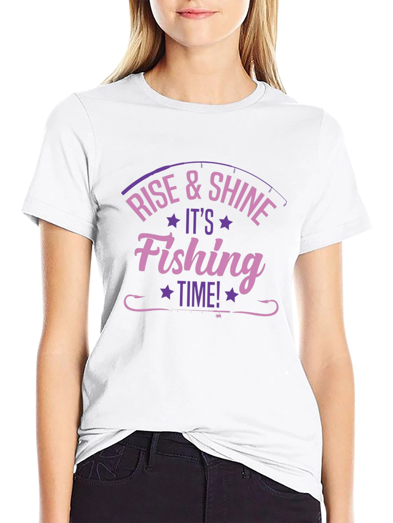 Rise & Shine Fishing Time Black T-Shirt