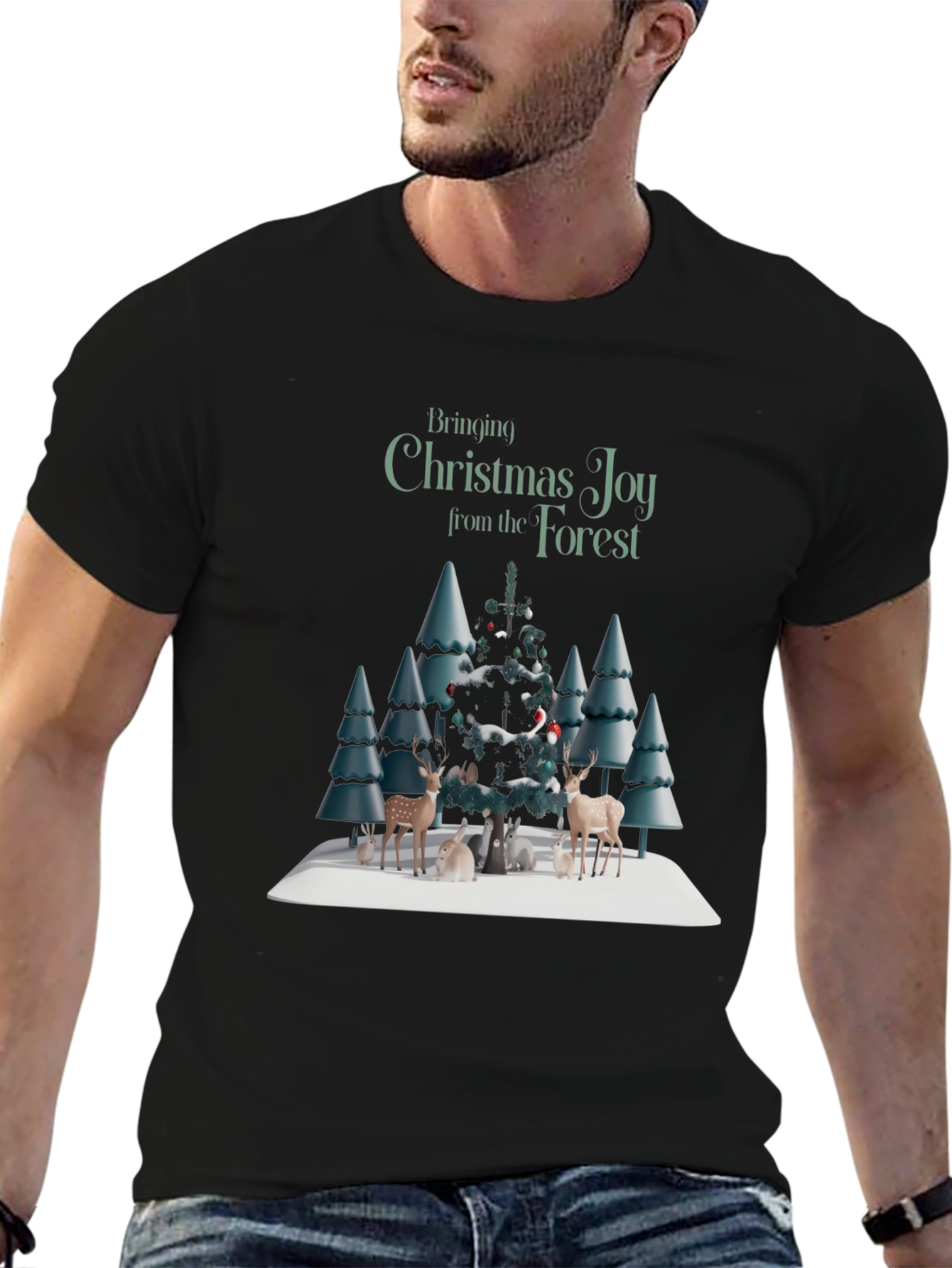 Christmas Joy Forest Graphic Tee