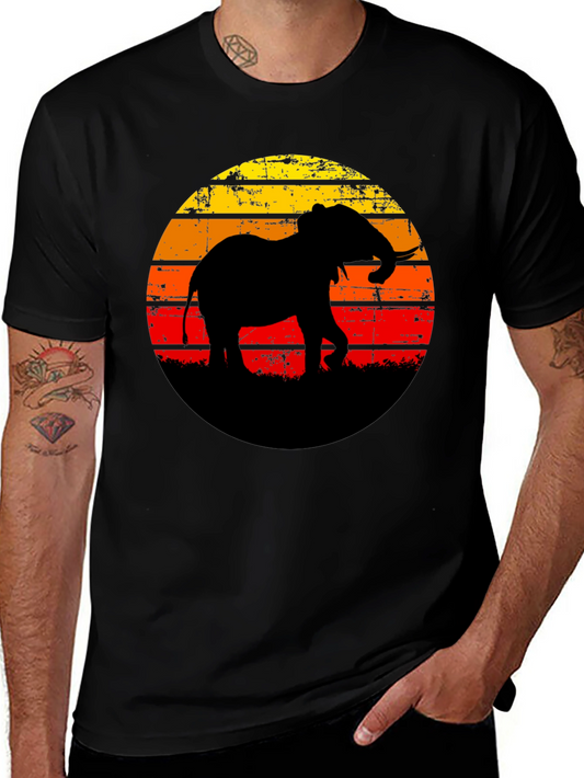 Elephant Sunset Graphic Tee