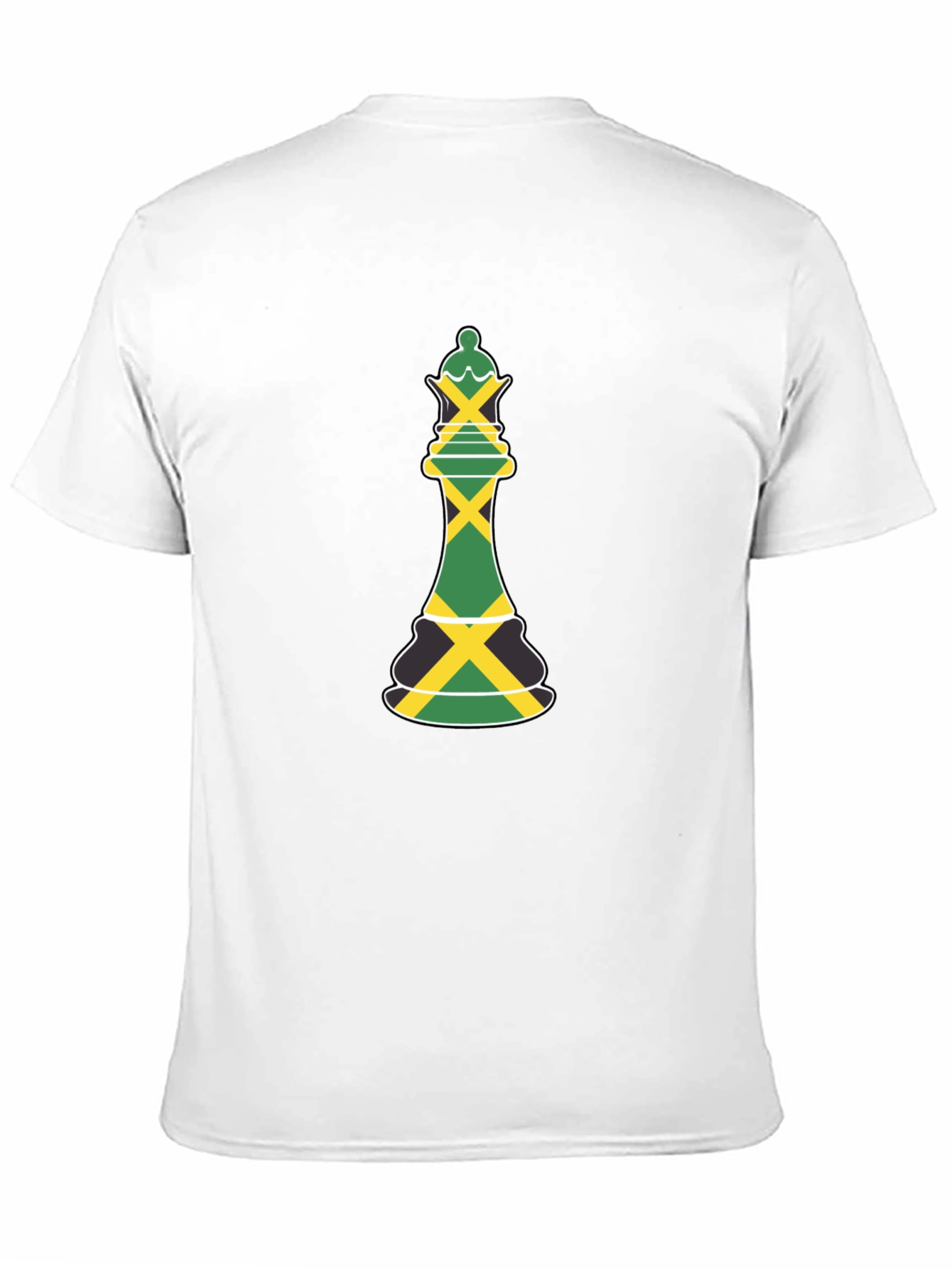 Jamaica Flag Chess Queen Graphic Tee - Black T-Shirt