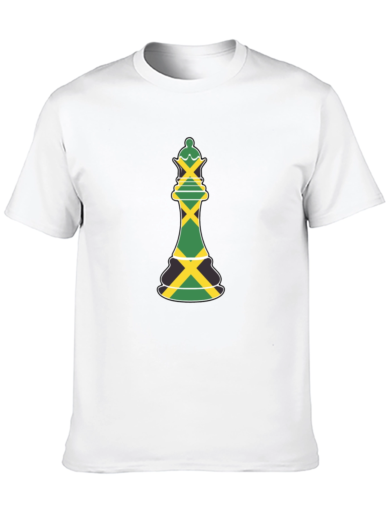 Jamaica Flag Chess Queen Graphic Tee - Black T-Shirt