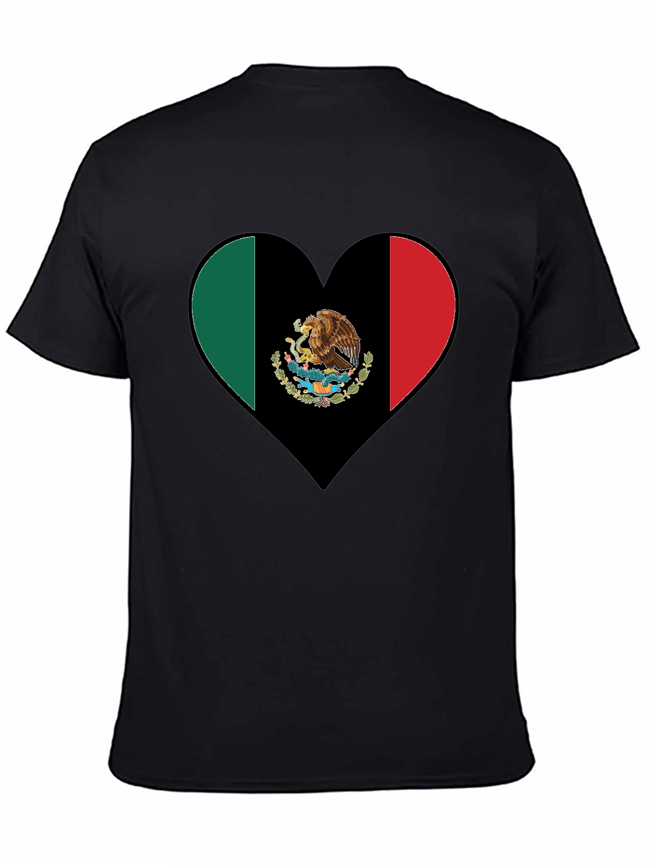 Mexico Flag Heart Graphic T-Shirt