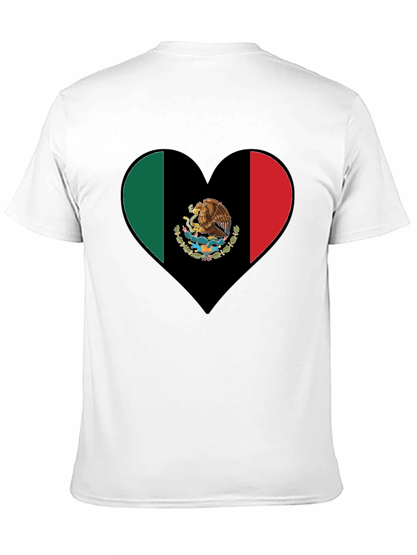 Mexico Flag Heart Graphic T-Shirt