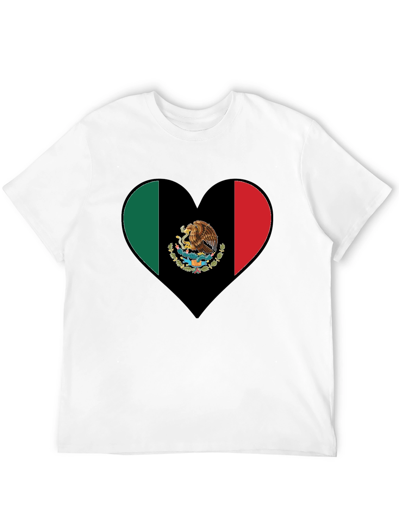 Mexico Flag Heart Graphic T-Shirt