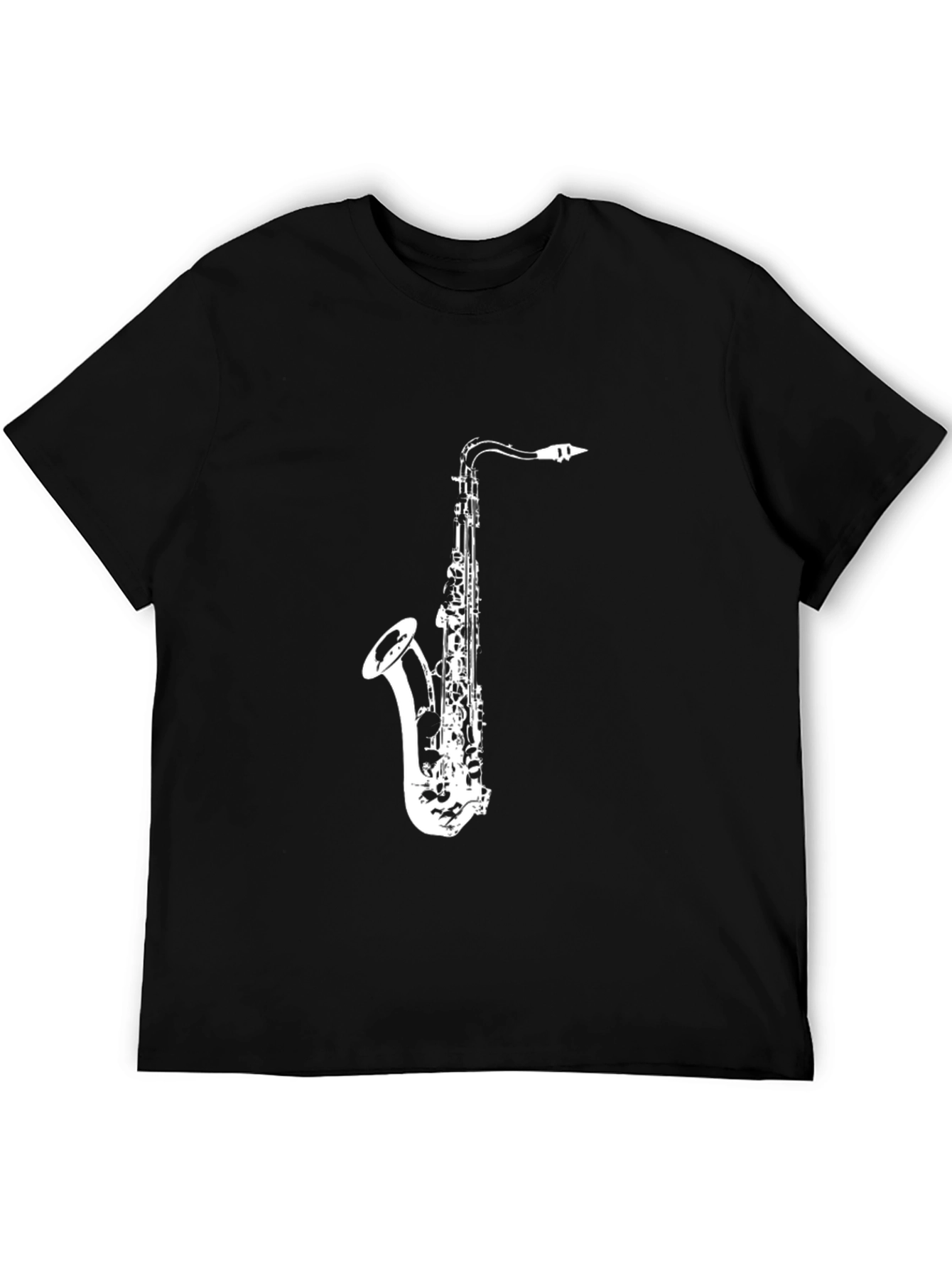 Saxophone Graphic Tee - Music Lovers Black T-Shirt