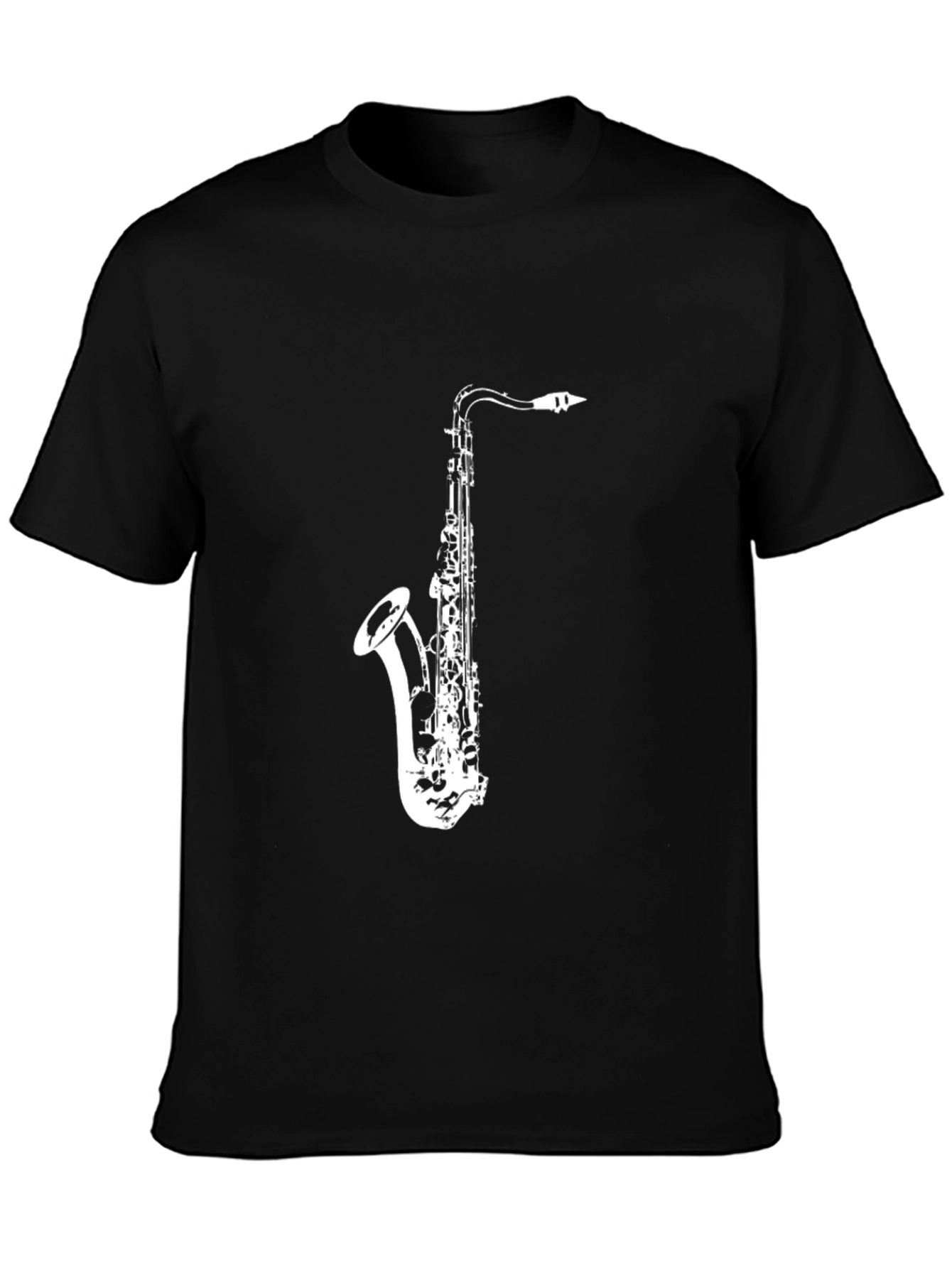 Saxophone Graphic Tee - Music Lovers Black T-Shirt