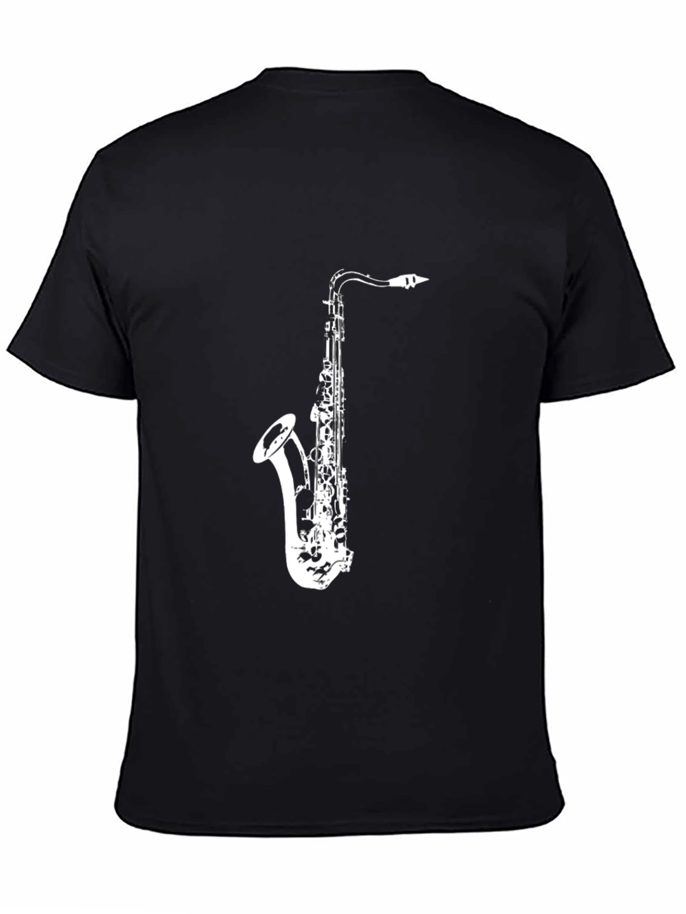 Saxophone Graphic Tee - Music Lovers Black T-Shirt
