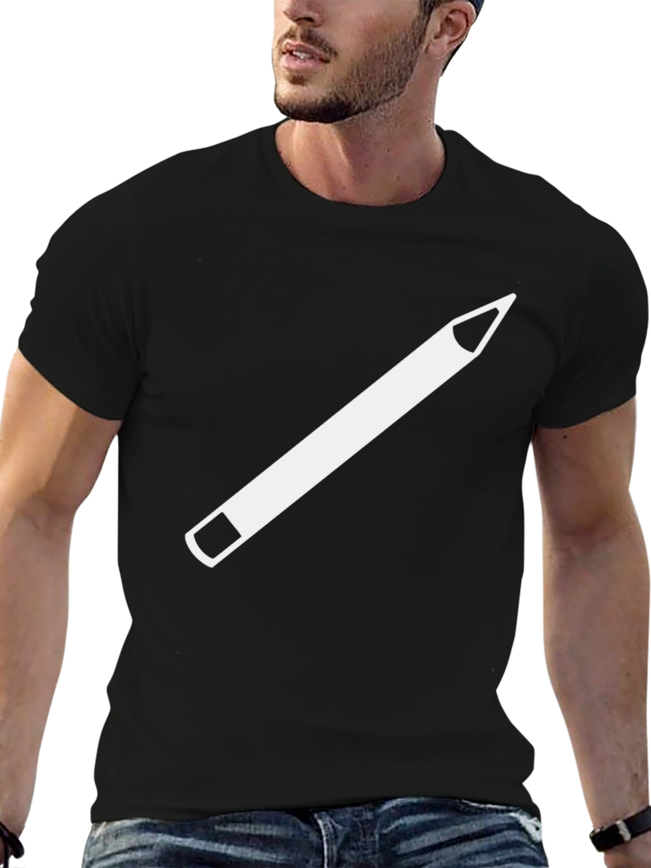 Pencil Graphic Tee - Unisex Black T-Shirt
