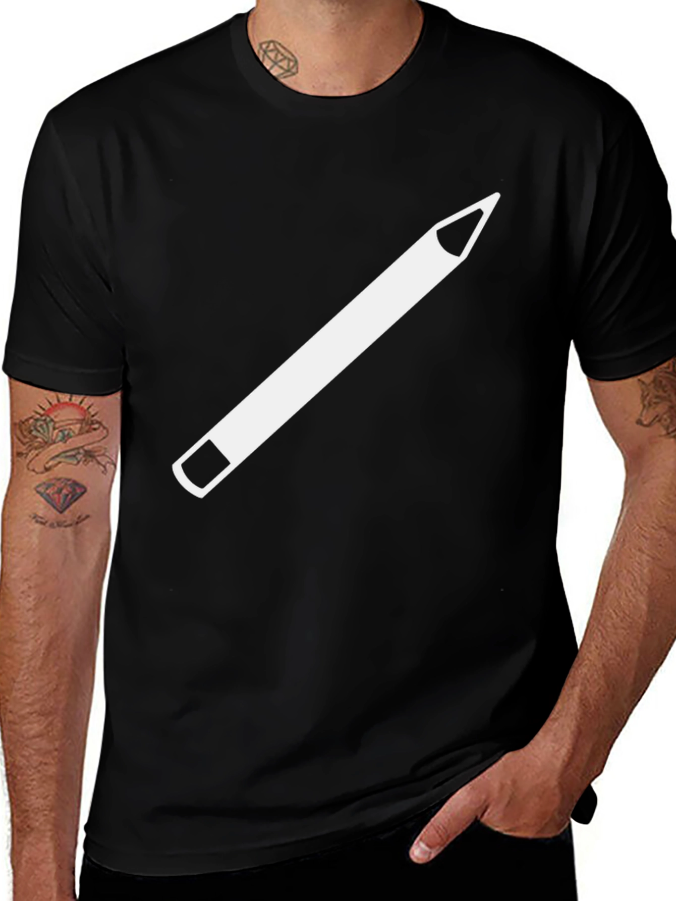 Pencil Graphic Tee - Unisex Black T-Shirt