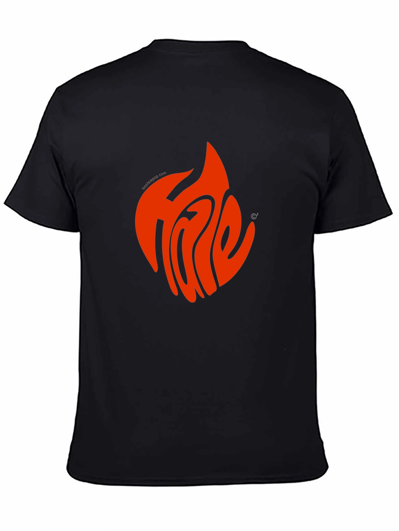 Fiery Flame Graphic Tee - Cool Black T-Shirt