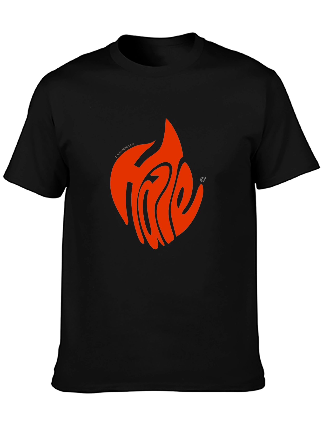 Fiery Flame Graphic Tee - Cool Black T-Shirt