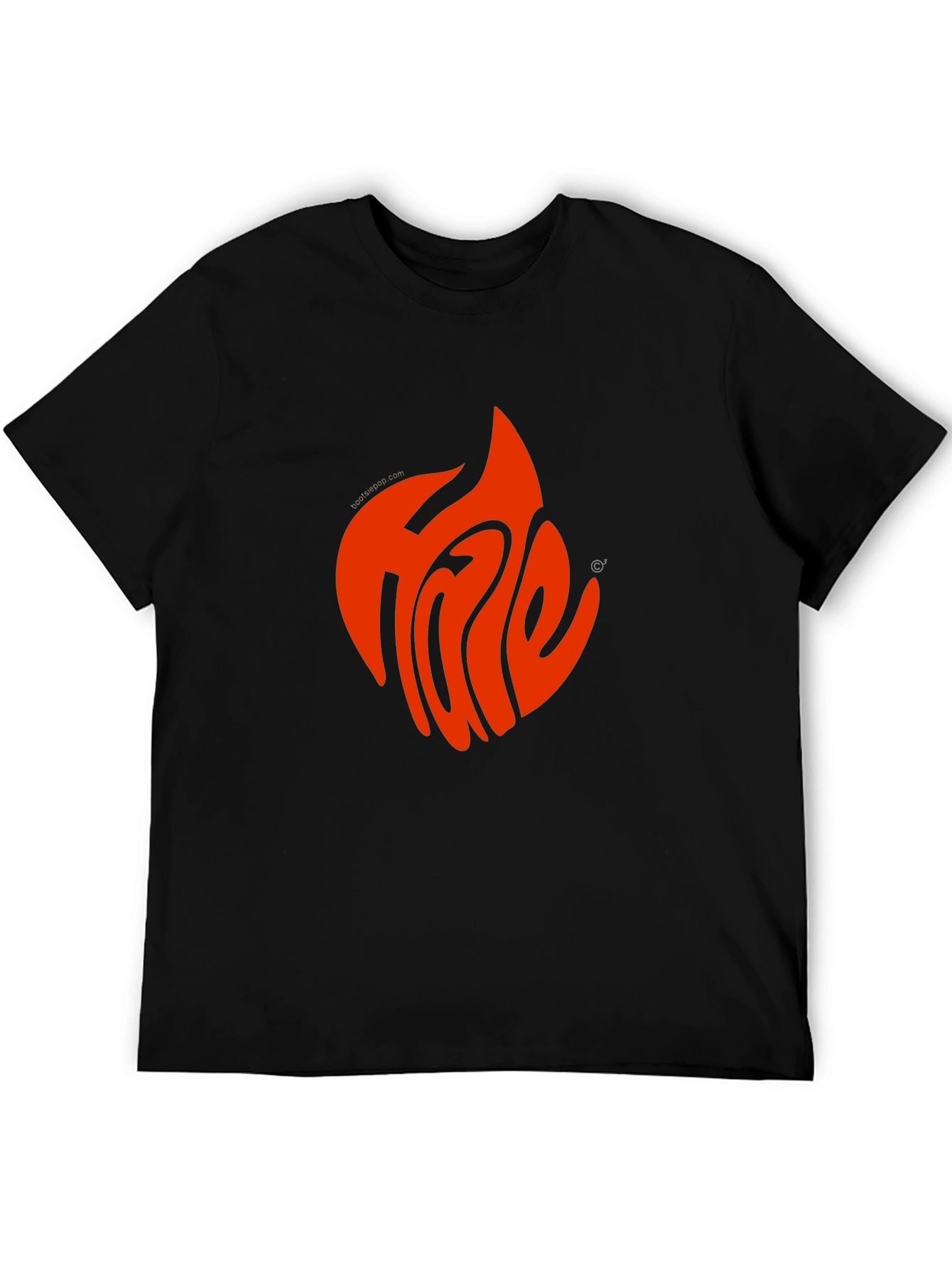 Fiery Flame Graphic Tee - Cool Black T-Shirt