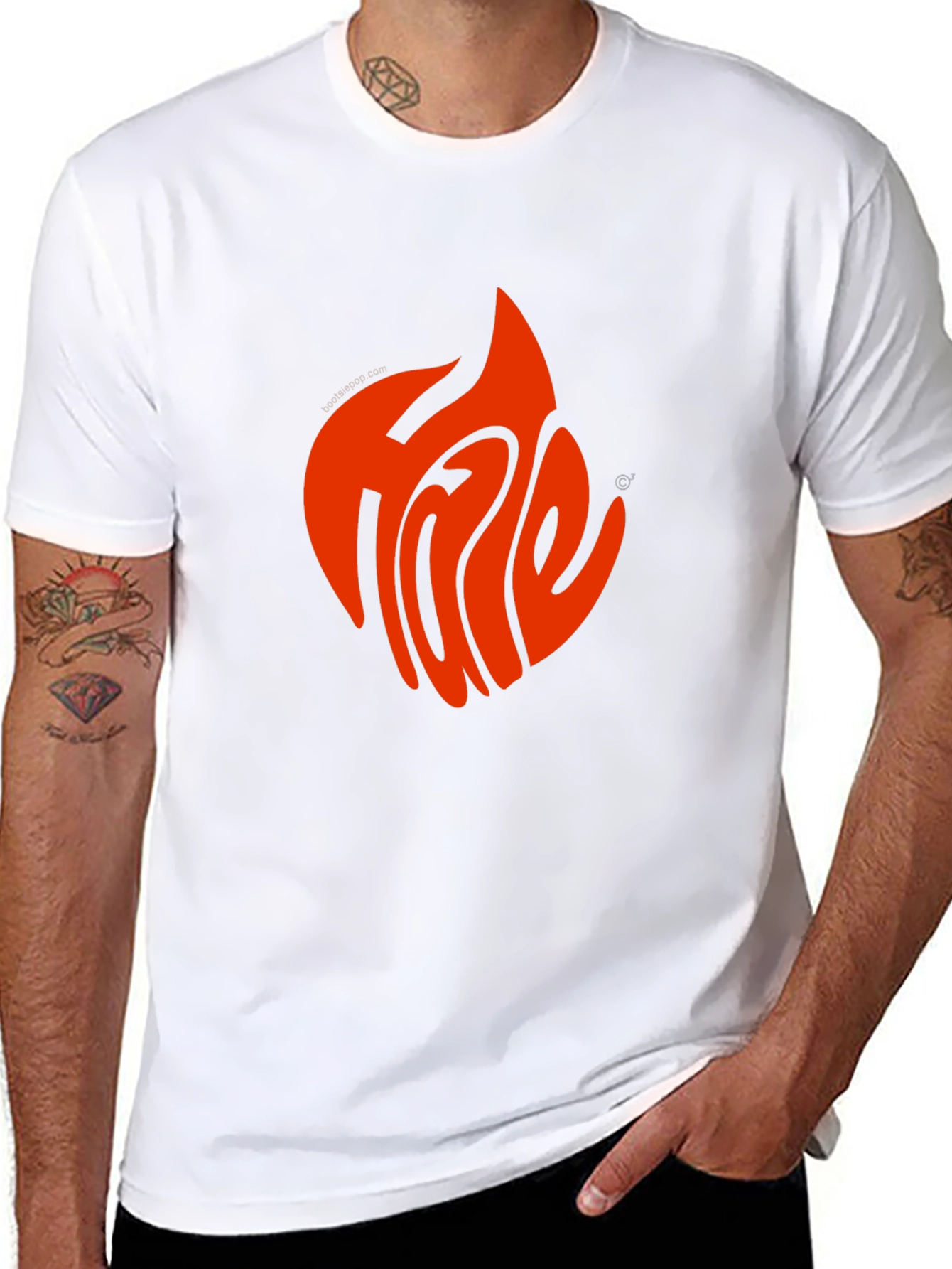 Fiery Flame Graphic Tee - Cool Black T-Shirt