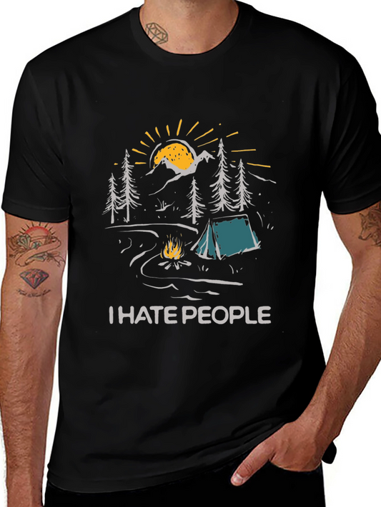I Hate People Camping T-Shirt - Introvert Outdoors Graphic Tee