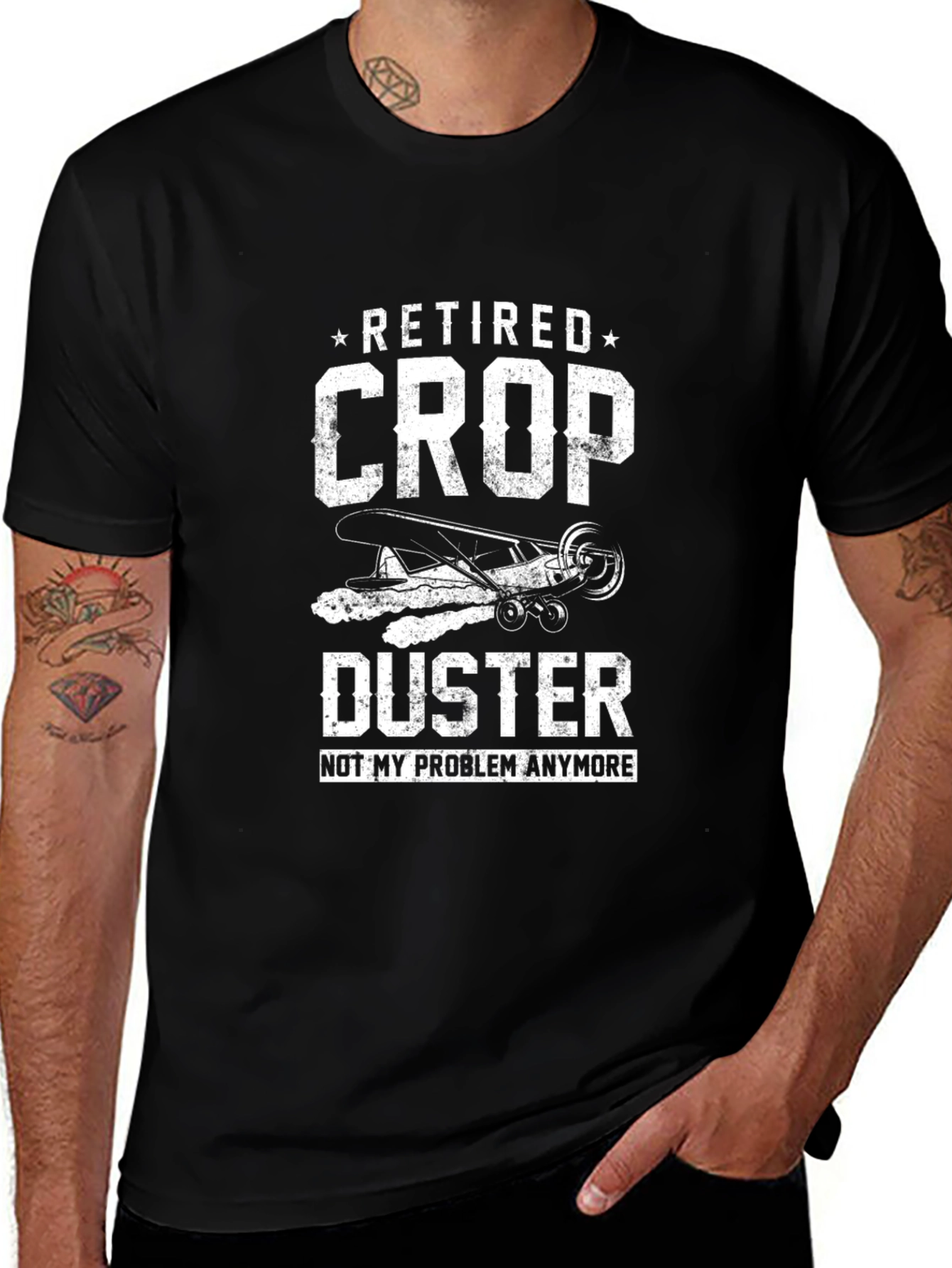 Retired Crop Duster T-Shirt - Funny Aviation Tee
