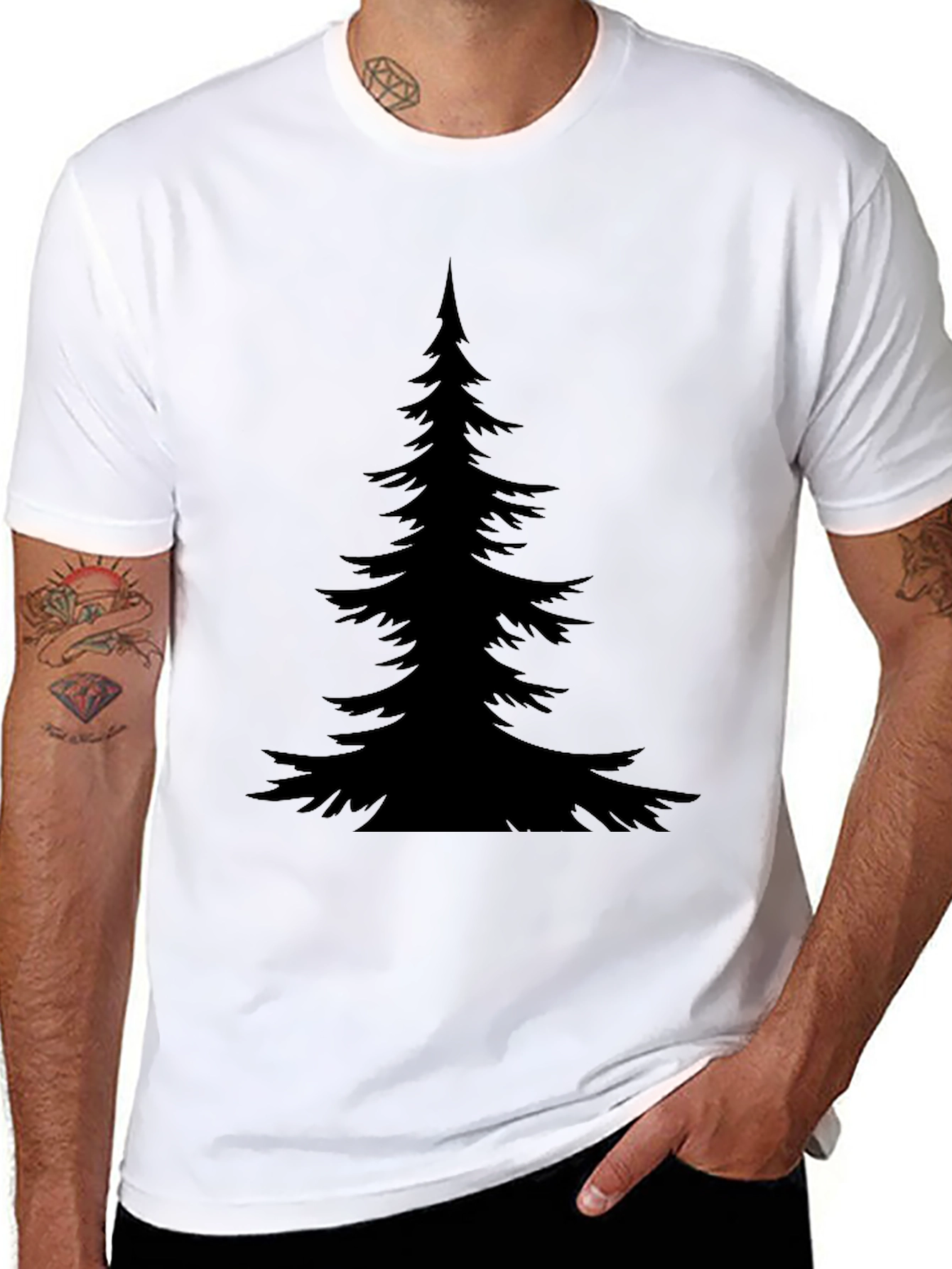 Black Tree Graphic Tee - Mens Casual Shirt