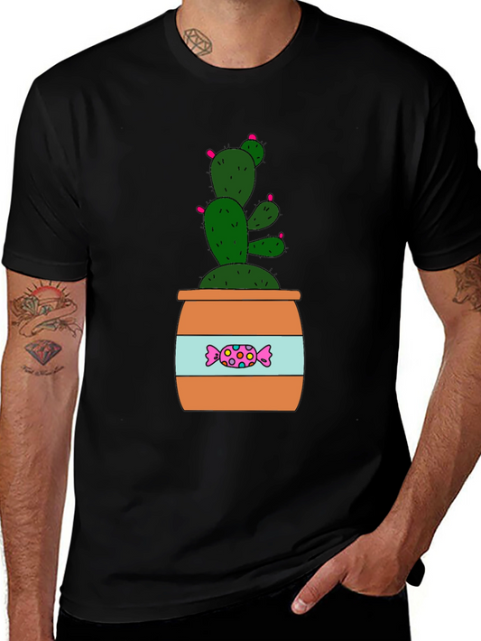 Cactus Candy Pot T-Shirt - Black Graphic Tee