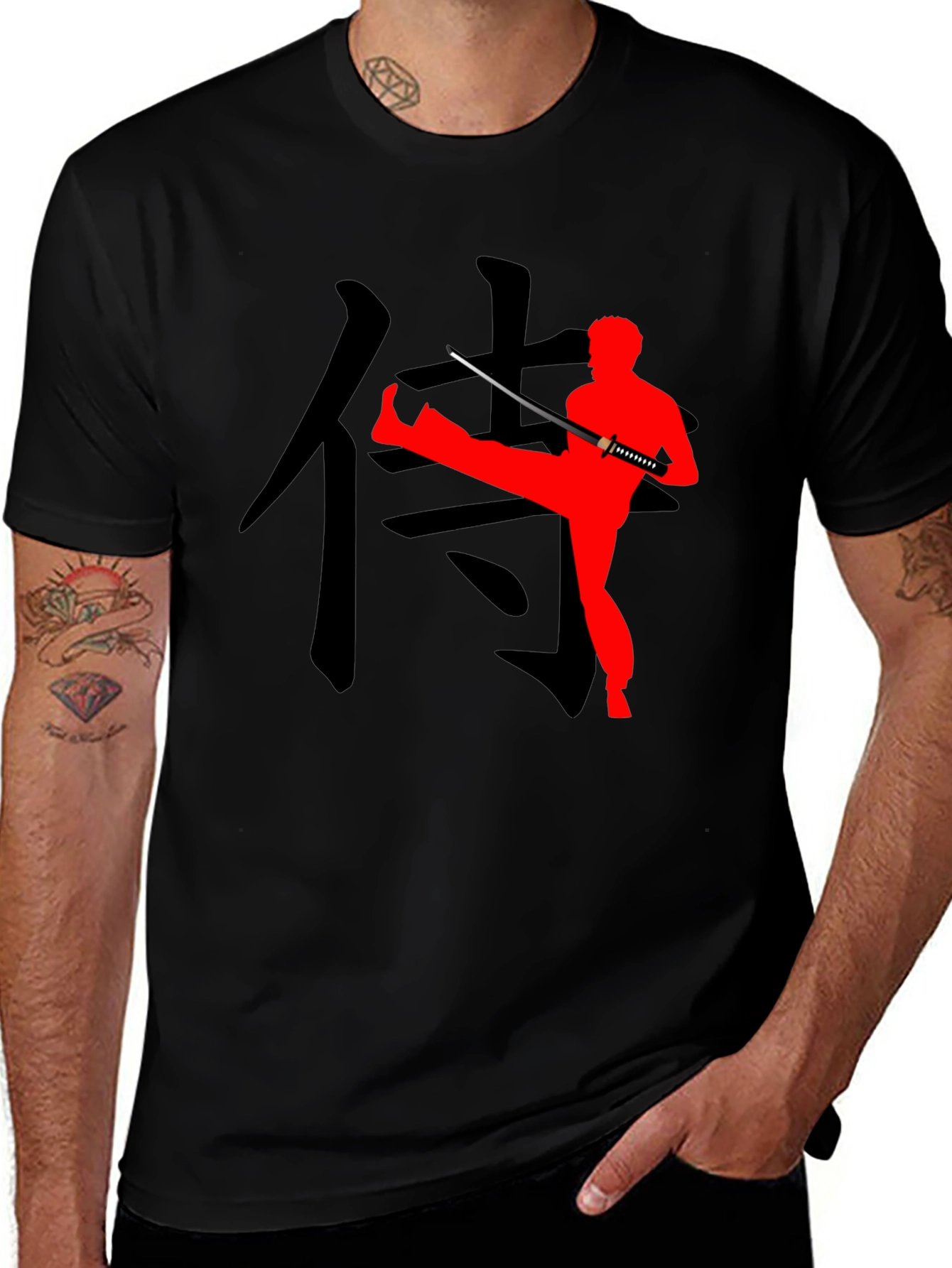 Samurai Kick T-Shirt - Martial Arts Inspired Design