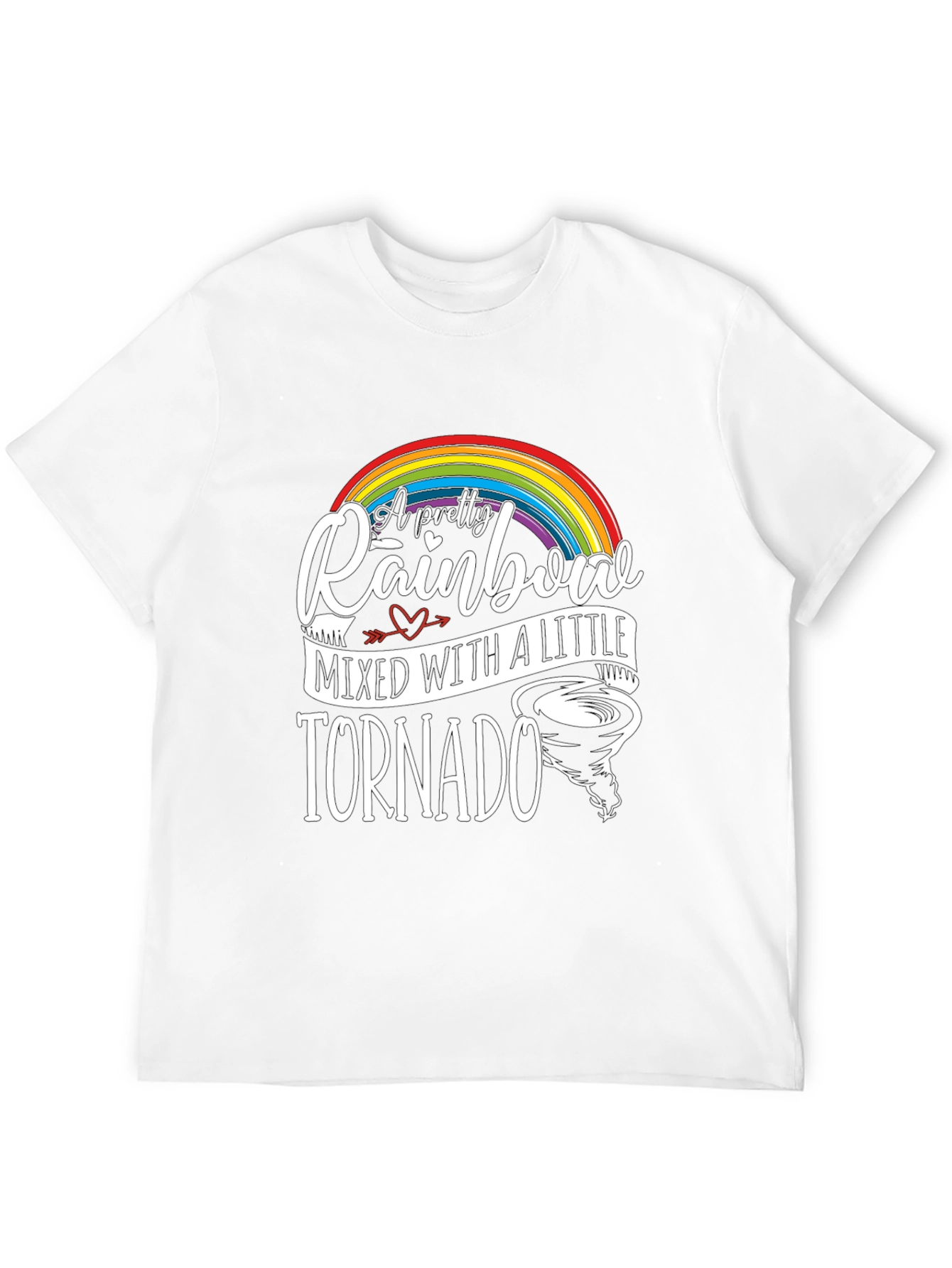 Pretty Rainbow Tornado Black Graphic Tee