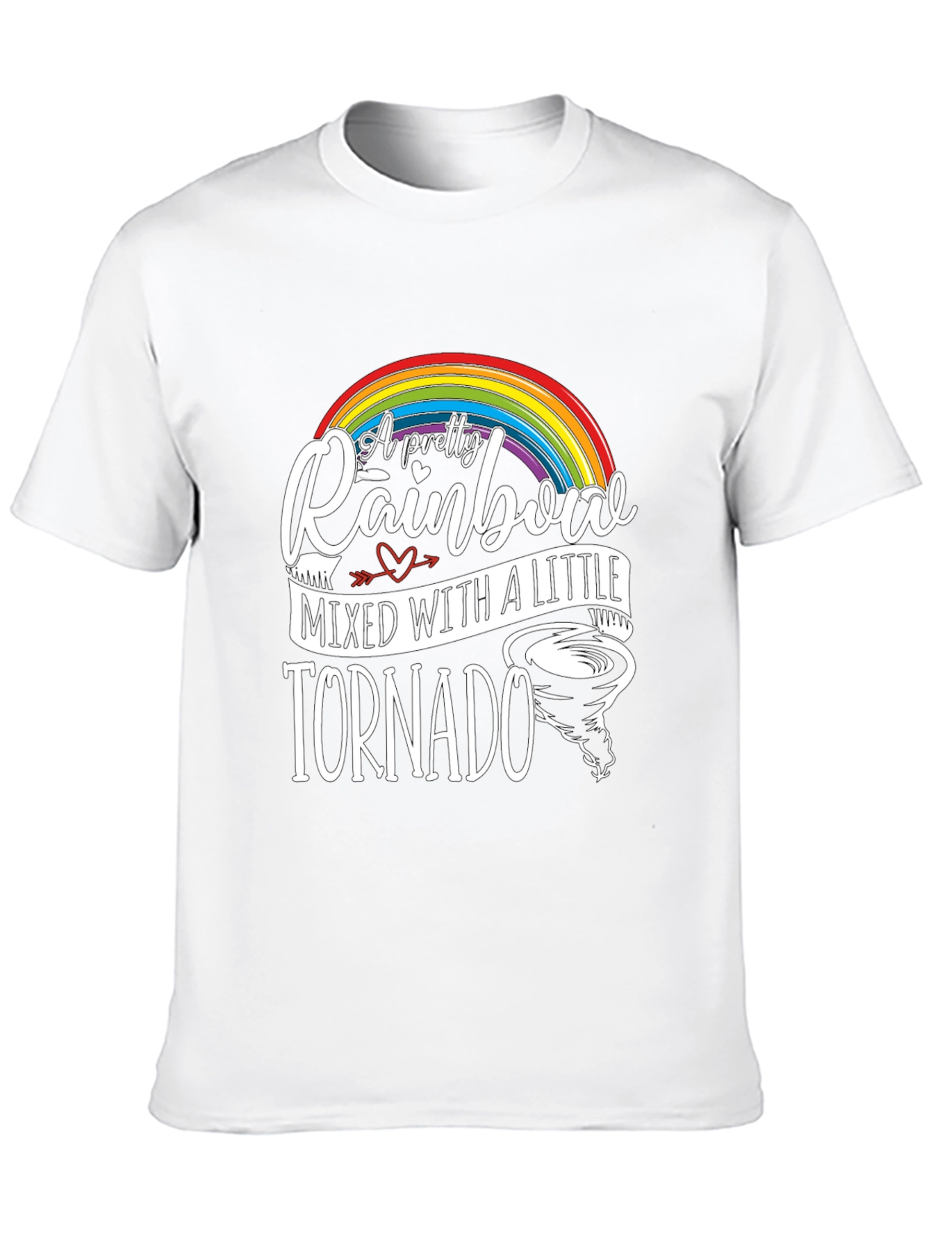 Pretty Rainbow Tornado Black Graphic Tee
