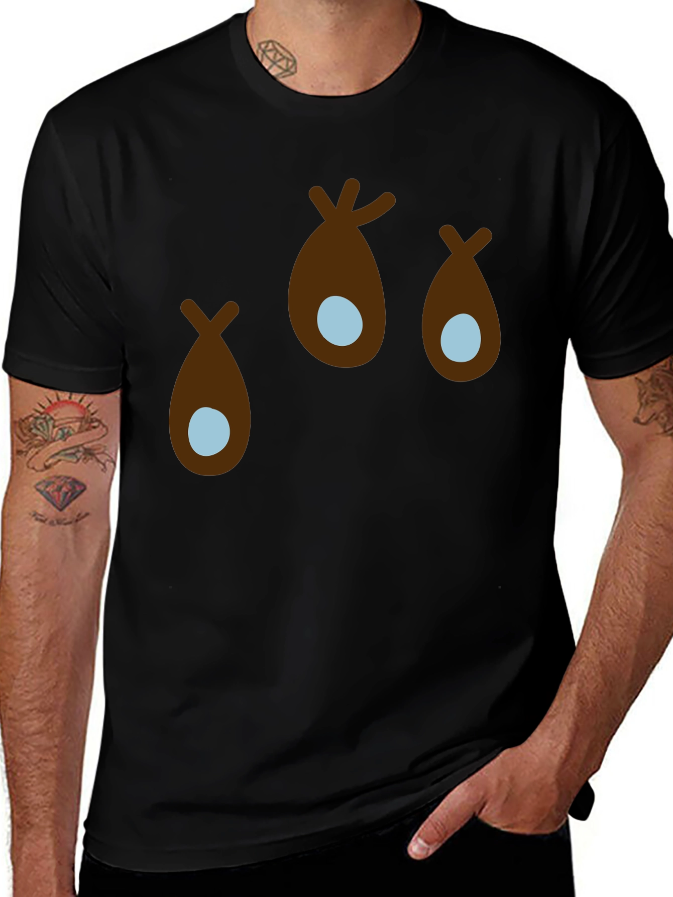 Brown Seed Pods T-Shirt - Black Tee