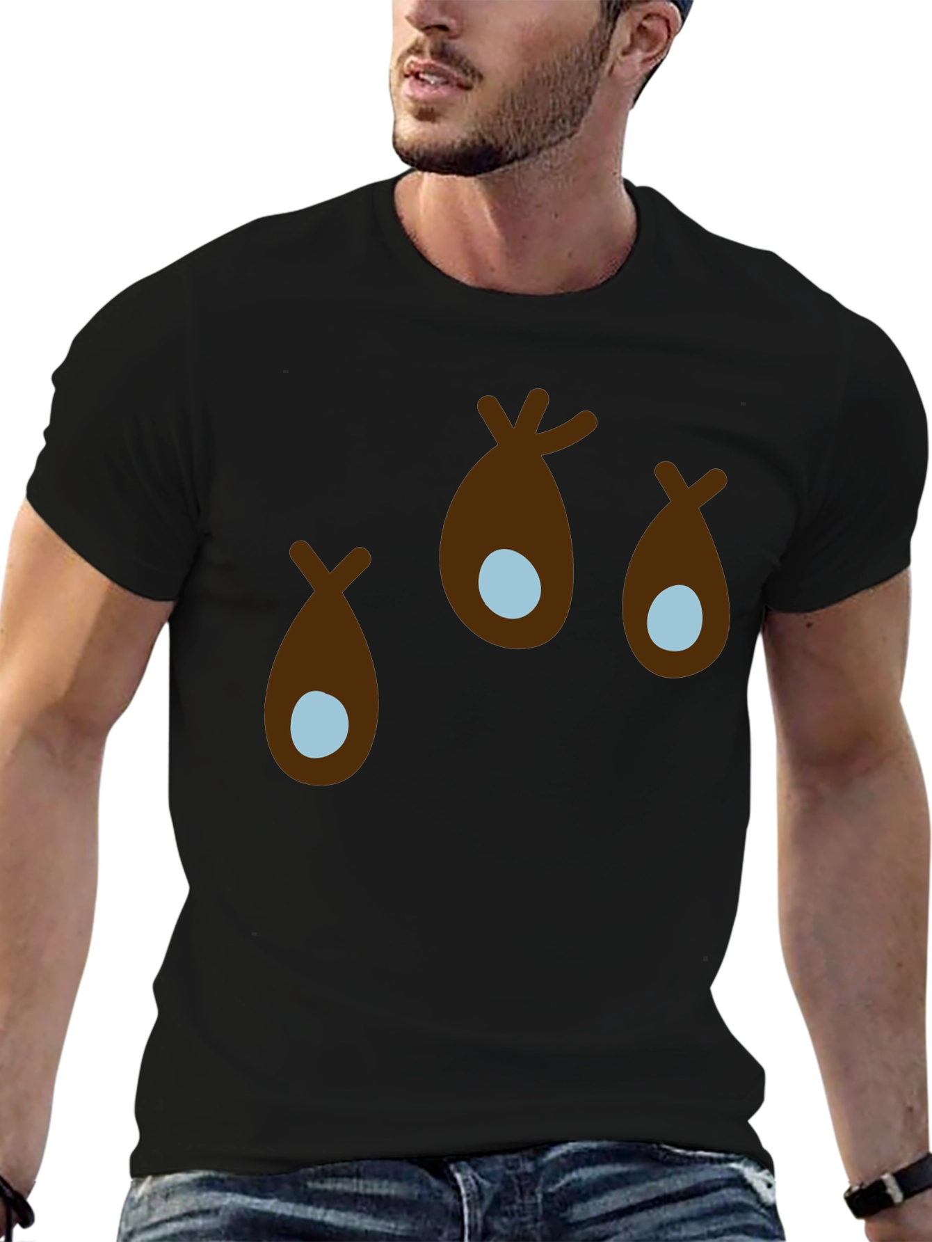 Brown Seed Pods T-Shirt - Black Tee