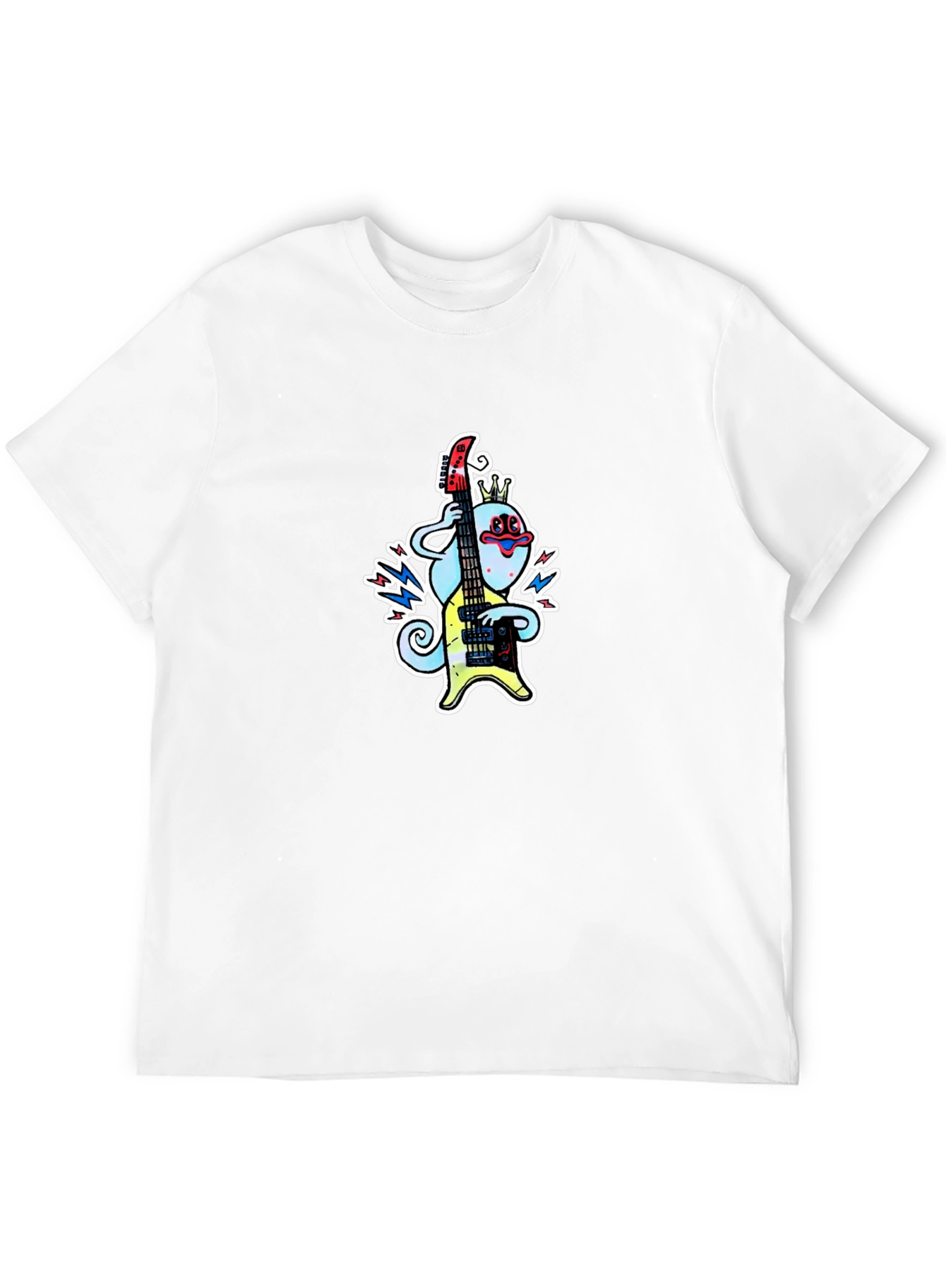 Cartoon Musician Graphic Tee - Black T-Shirt