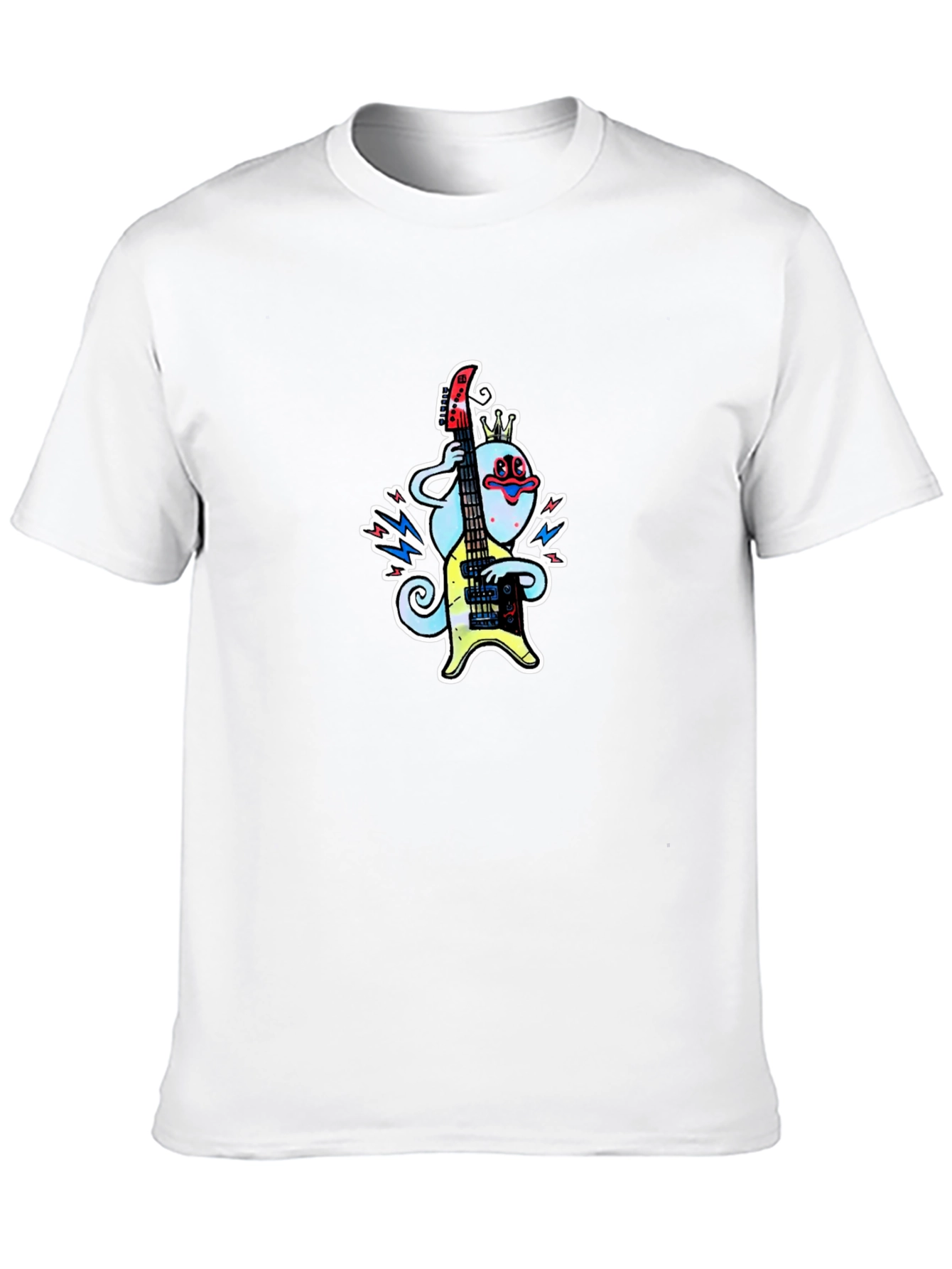 Cartoon Musician Graphic Tee - Black T-Shirt