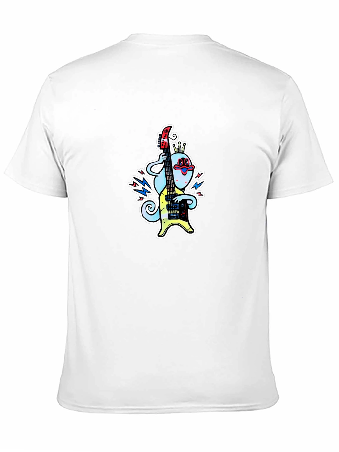 Cartoon Musician Graphic Tee - Black T-Shirt