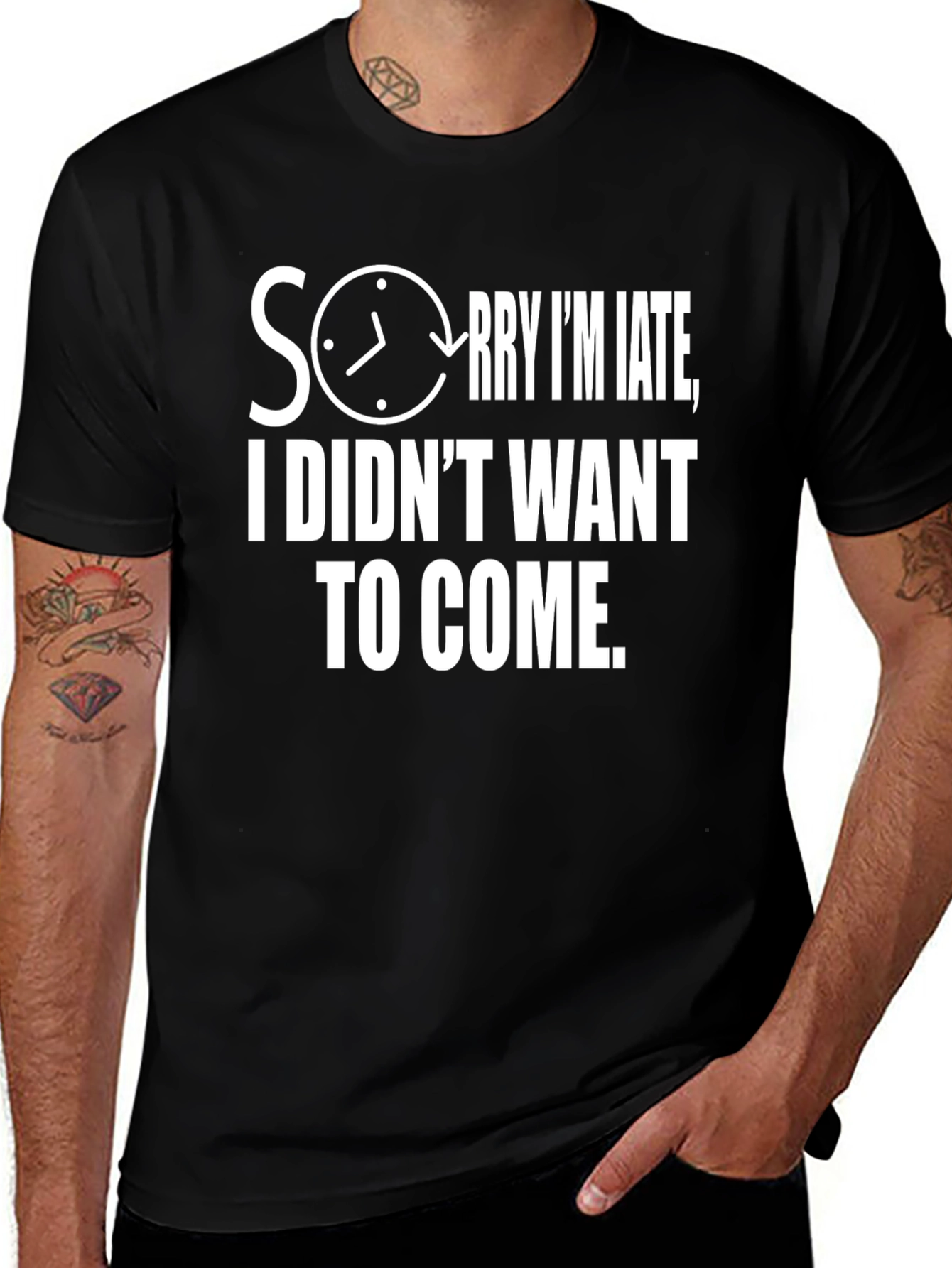 Funny Sorry Im Late Graphic T-Shirt