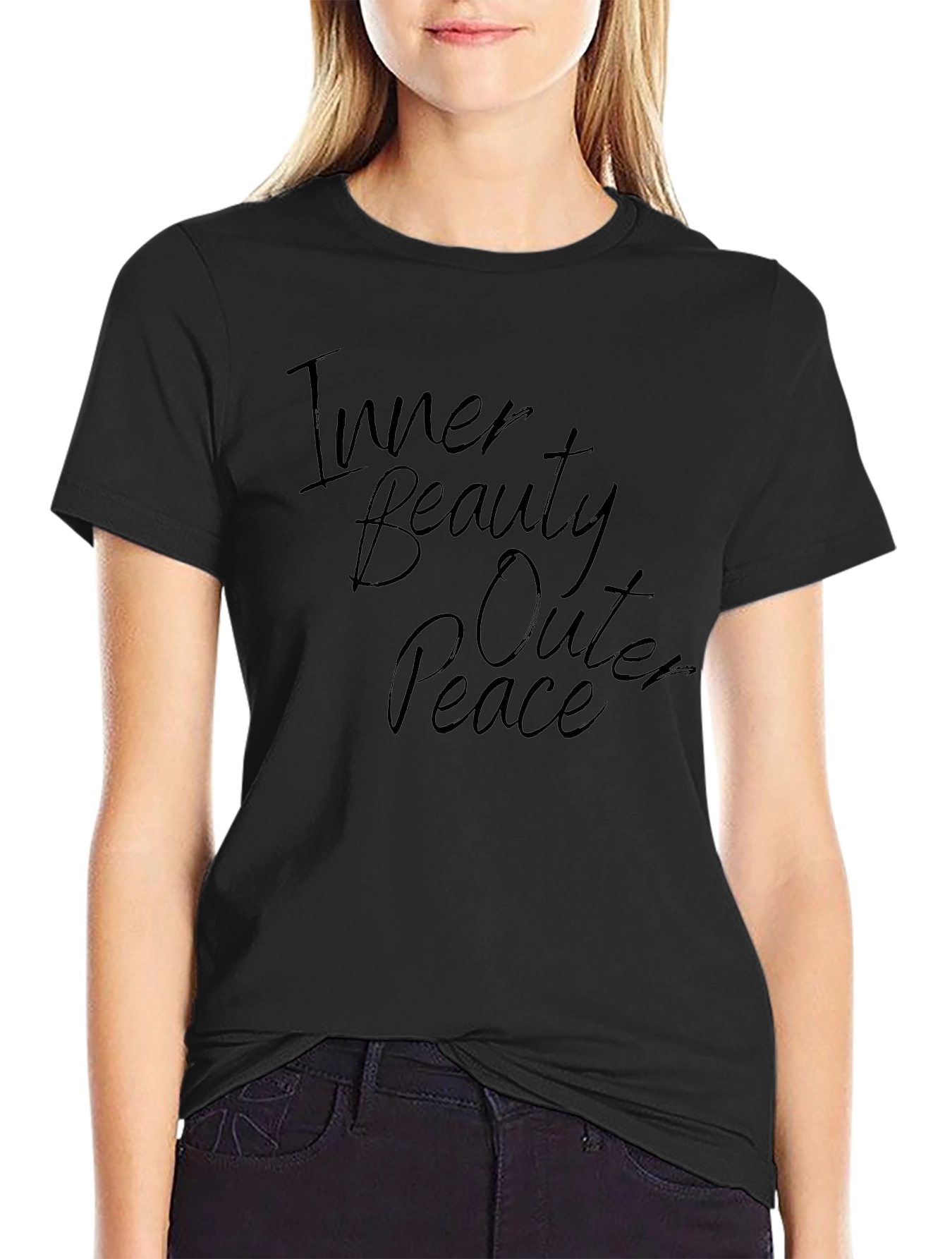 Inner Beauty Outer Peace Black Graphic Tee