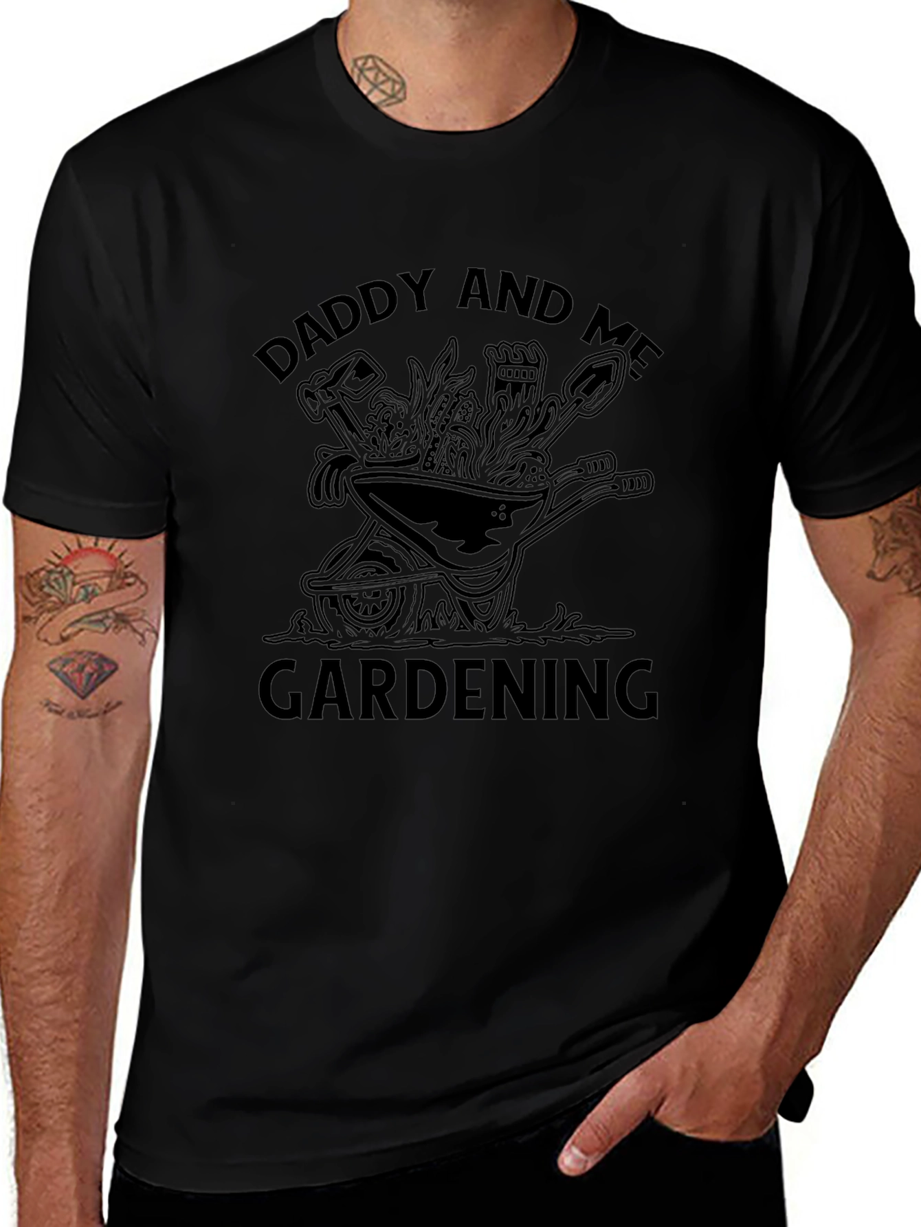 Daddy and Me Gardening Black T-Shirt
