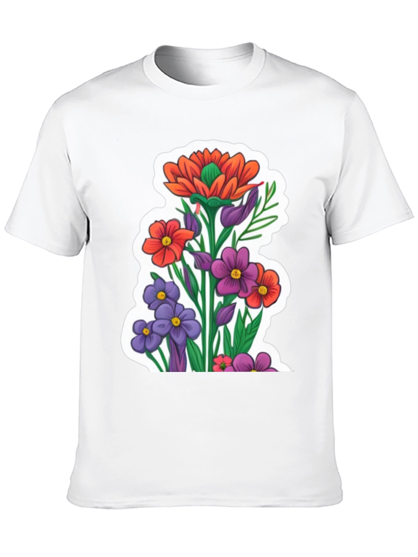 Floral Graphic Tee - Stylish Mens Black T-Shirt