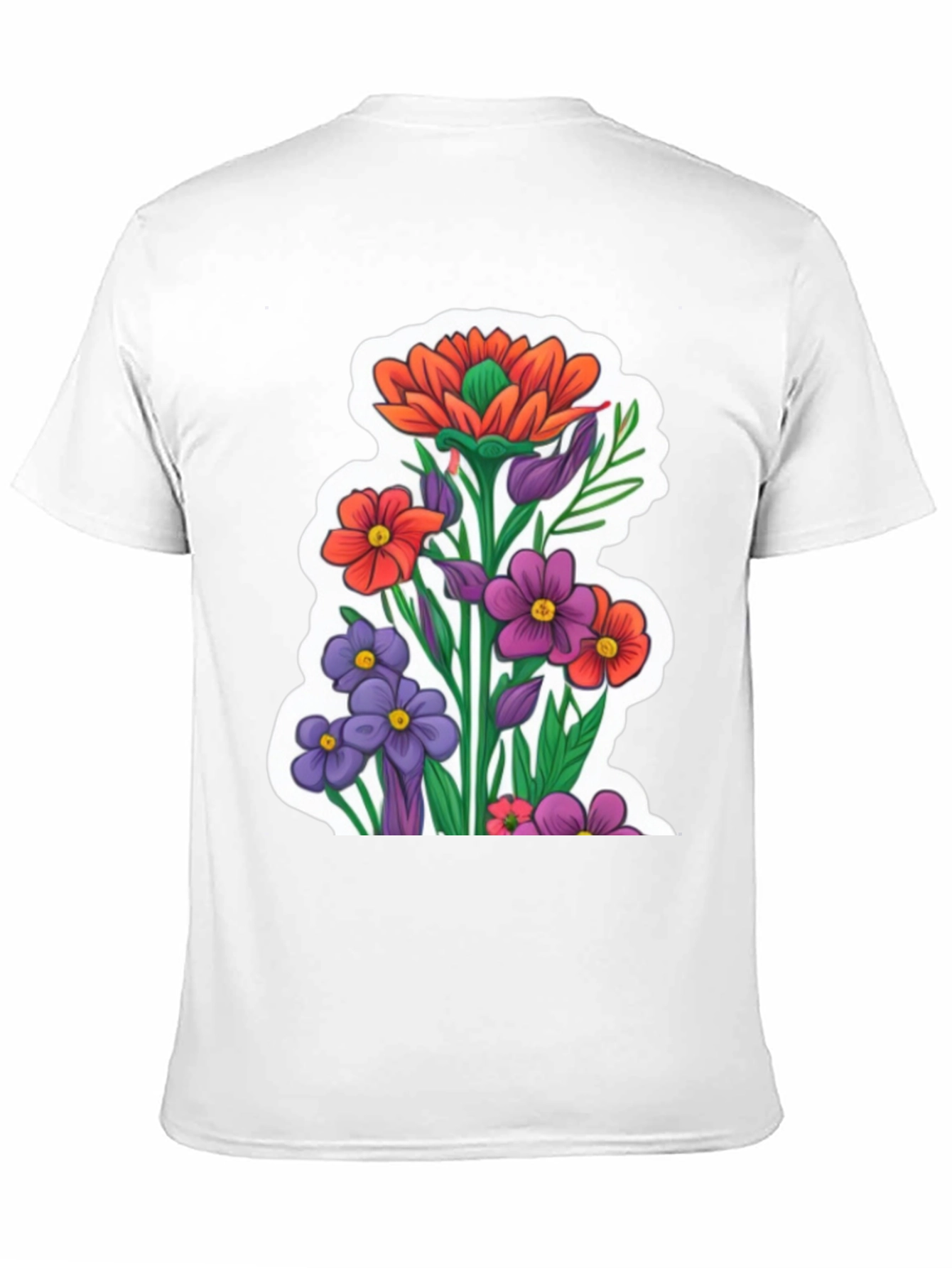 Floral Graphic Tee - Stylish Mens Black T-Shirt